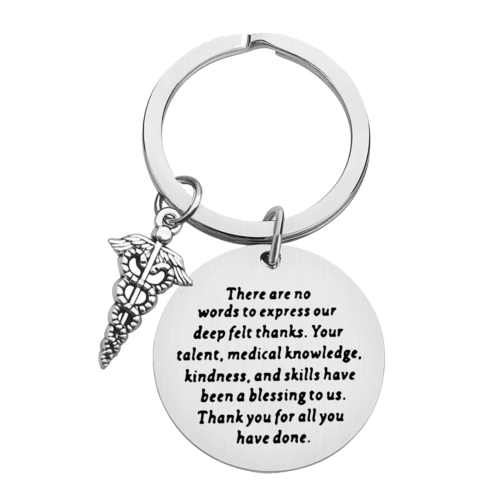 Baixian Doctor Gift Keychain Doctor Appreciation Gift Thank You Present Keychain Best Retirement Christmas Birthday Present for Family Friends