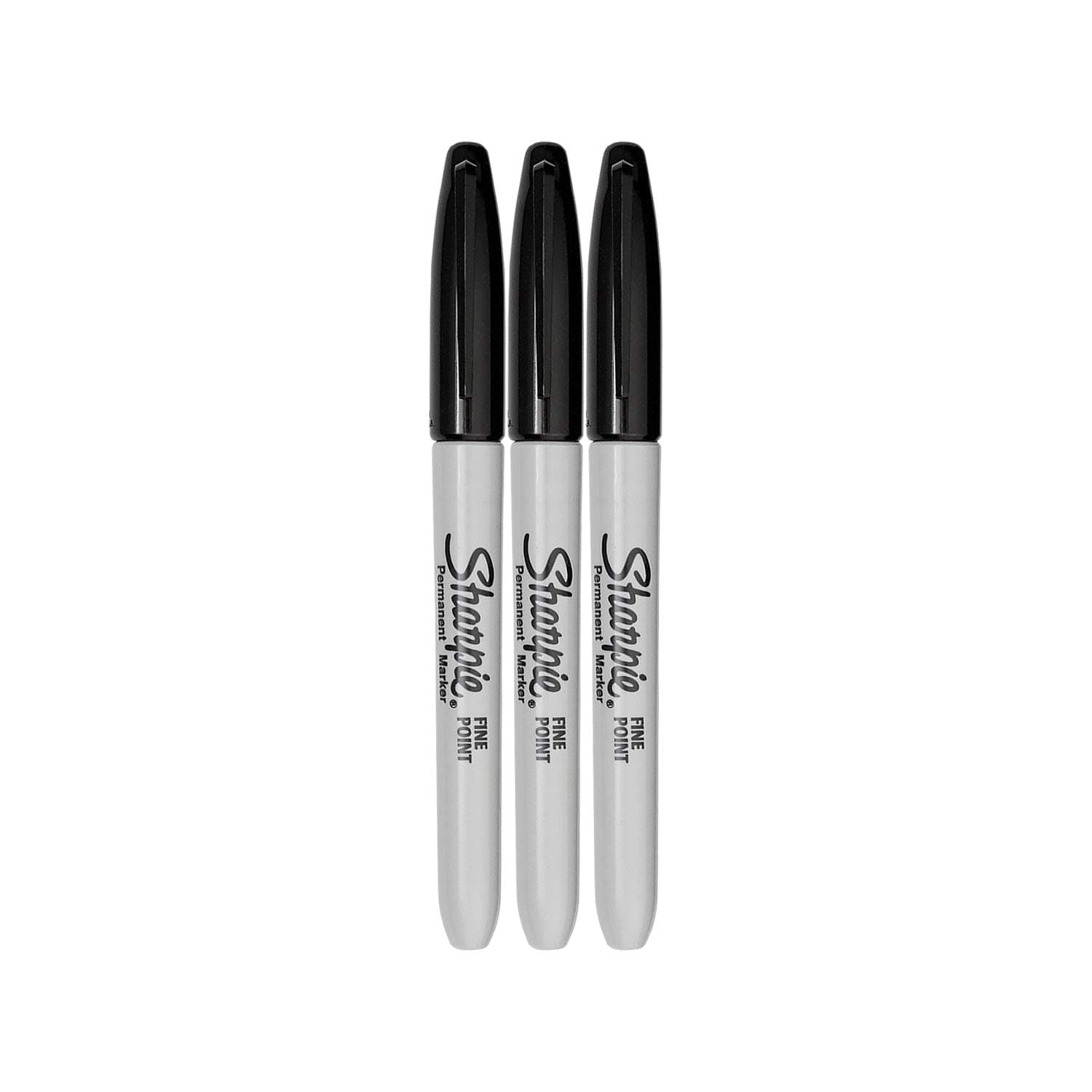 Sharpie Permanent Markers, Fine Point, Black, 3 Count