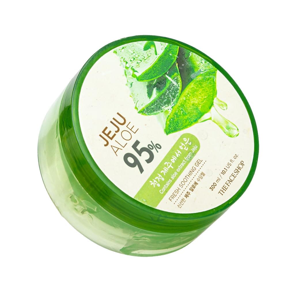 The Face Shop Non-Sticky Transparent 3 in 1 Aloe Fresh Soothing gel for Skin, Body and Hair |Reduces Dark Spots and Acne,300ml