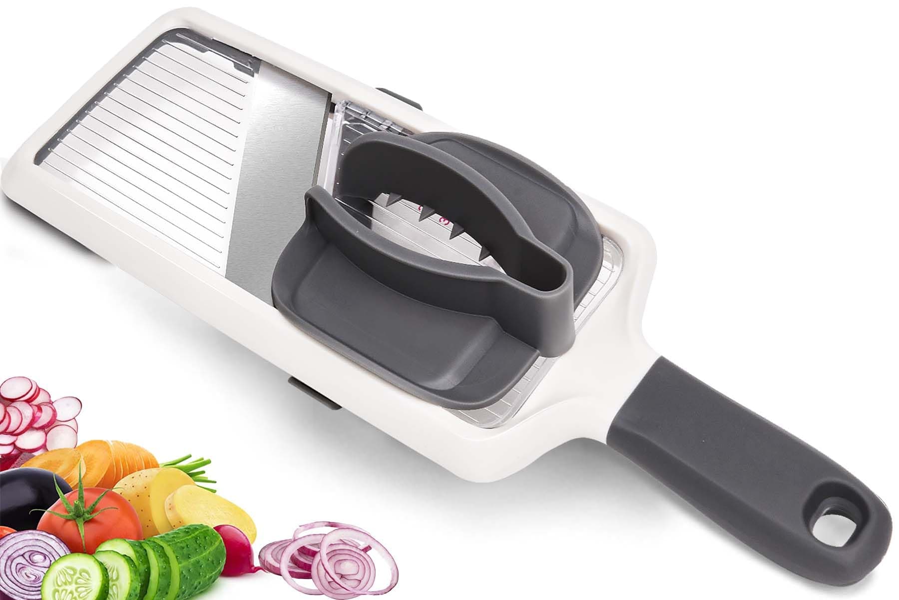 Mandoline Slicer for Kitchen,Adjustable Stainless Steel Blade,Vegetable Slicer, Slicer Vegetable Cutter with NO-slip Grip,Gray