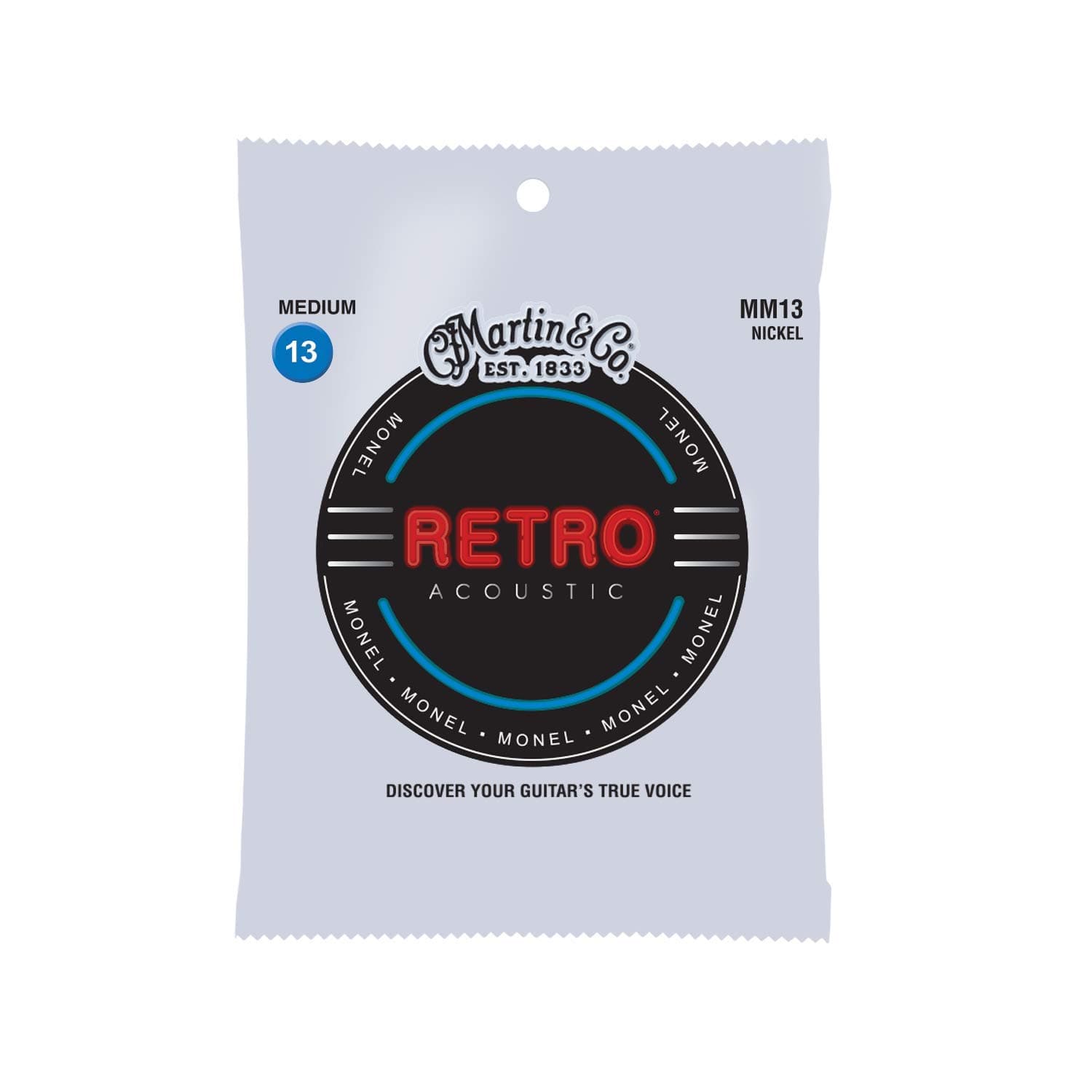 Martin Retro Acoustic Guitar Strings, Medium - .013-.056 (MM13)