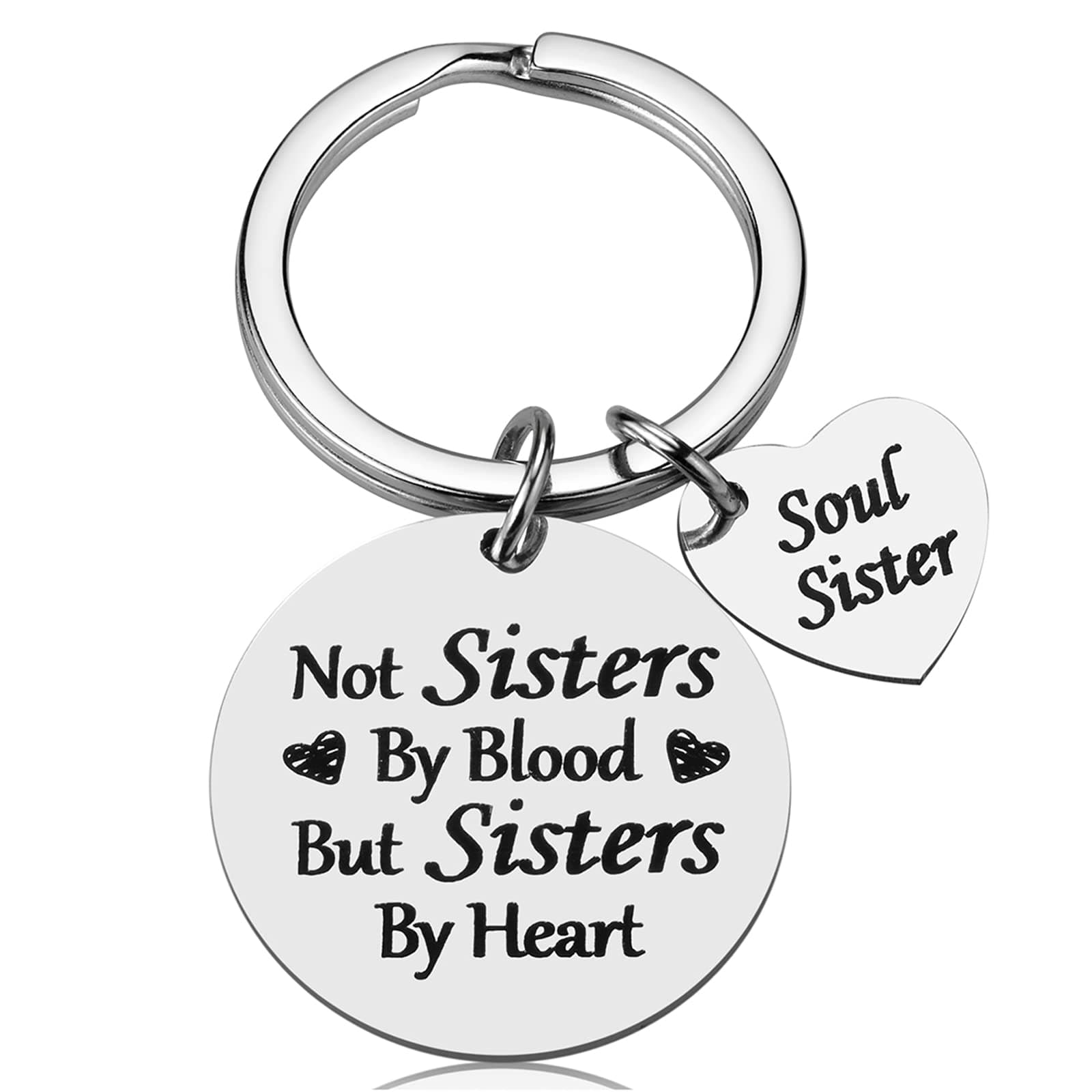 iWenSheng Gifts for Women - Not Sister by Blood But Sisters by Heart Keychain, for Women Teens Sisters, Birthday Gifts for Best Friend BFF Jewelry