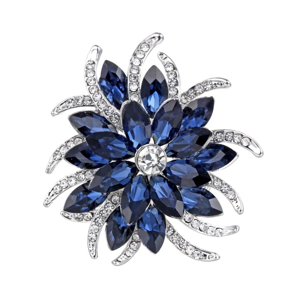 YouBella Jewellery Stylish Crystal Floral Shape Unisex Brooch for Women/Girls/Men/Boys
