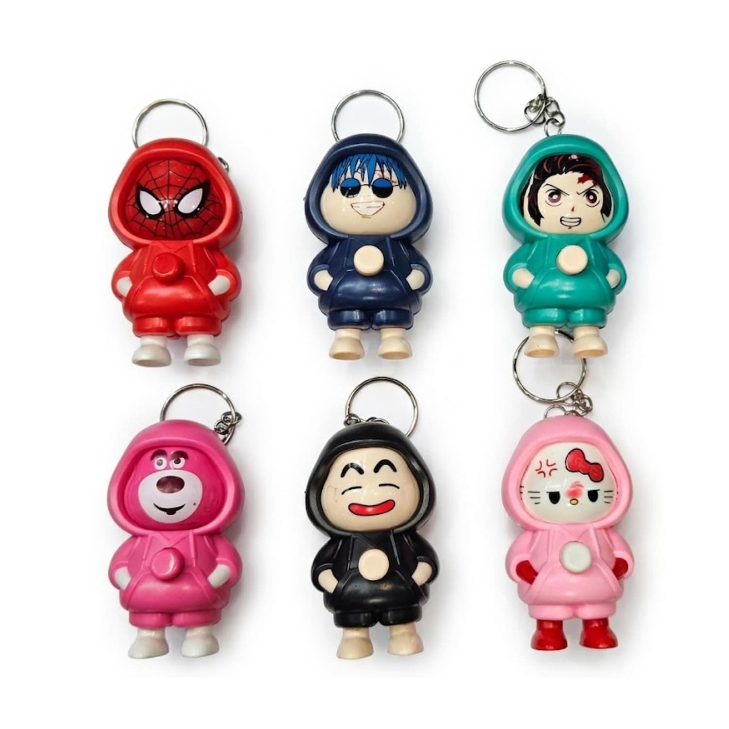 Toy Imagine Face Changing Cartoon Keychain Return Gifts for Kids Boys & Girls (Pack of 6) 3 Expressions Keychain Return Gifts Birthday Gifts for Kid Returns Gift for Kids Age 6-10