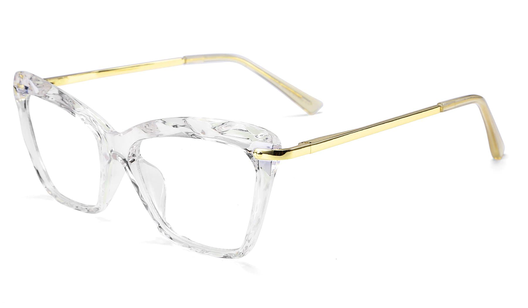 FEISEDY Cat Eye Glasses Frame Crystal Non Prescription Eyewear Women B2440