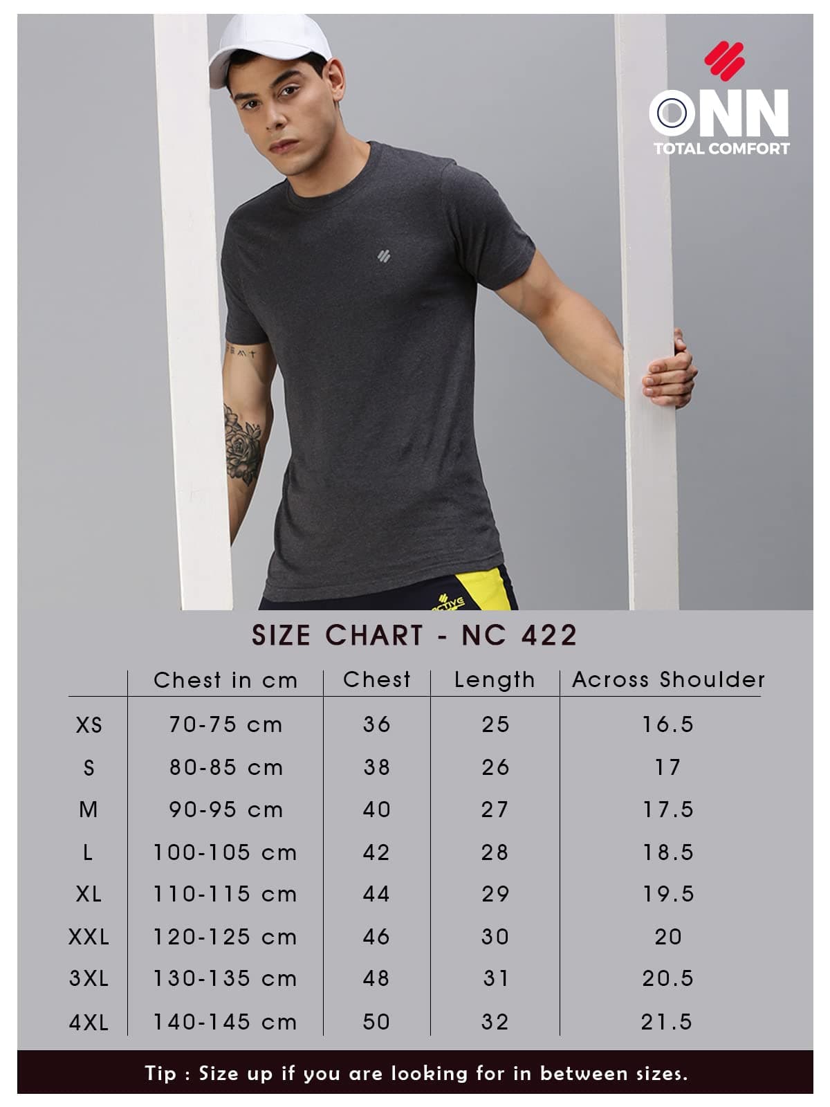 ONN Men's Half Sleeves Round Neck 100% Cotton T-Shirt