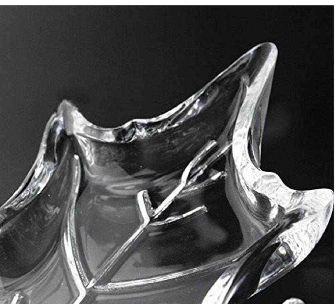 OANGO? Modern Crystal Clear Leaf Shape Plate Glass Tray for - Dry Fruits, Fruits Plate, Serving Plate Home Decoration, Living Room etc (1Pcs Plate (Clear)).