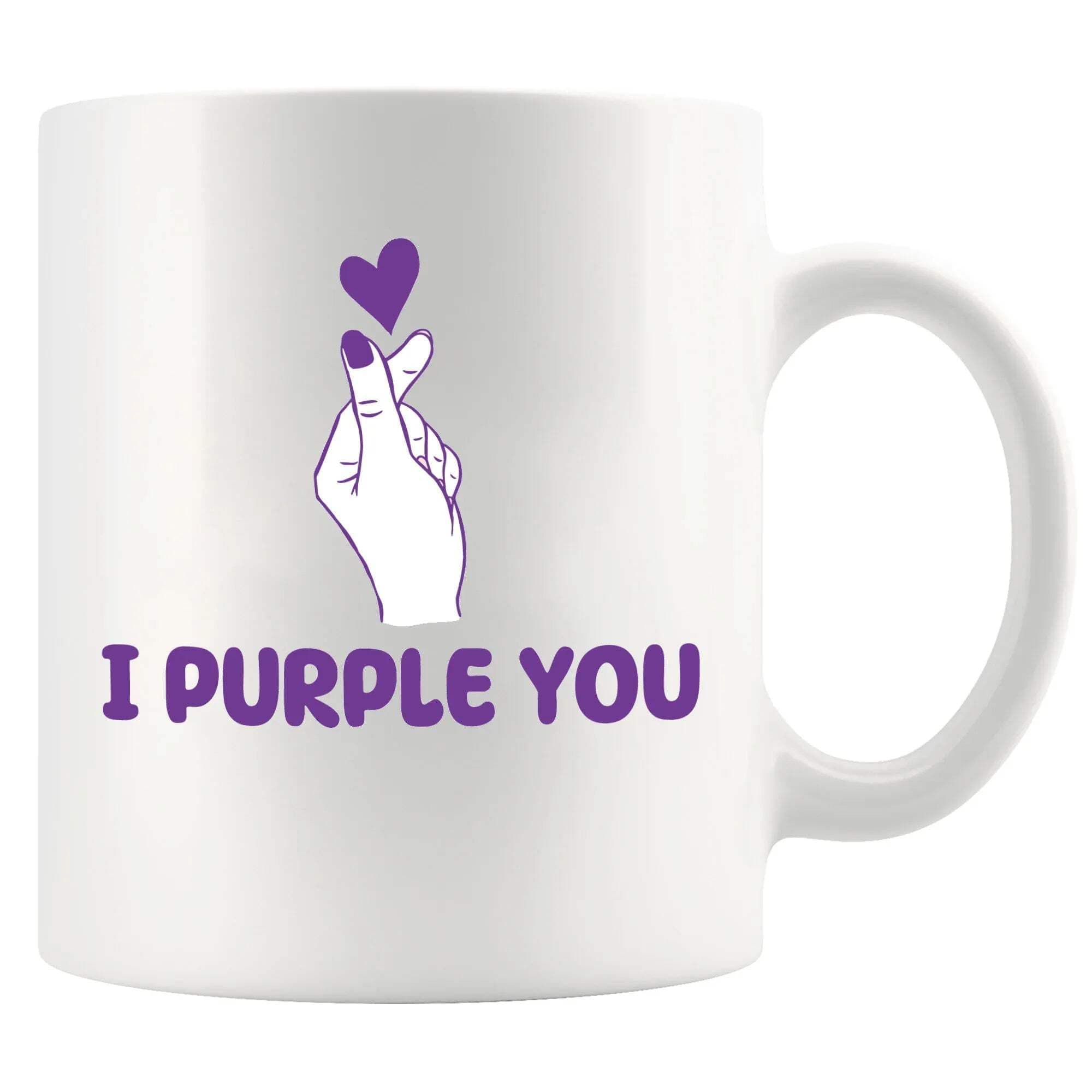 Panvola I Purple You Romantic Gifts For Girlfriend Boyfriend Wife Husband I Love You Hand Symbol Valentines Gifts Ceramic Mug 11 oz White