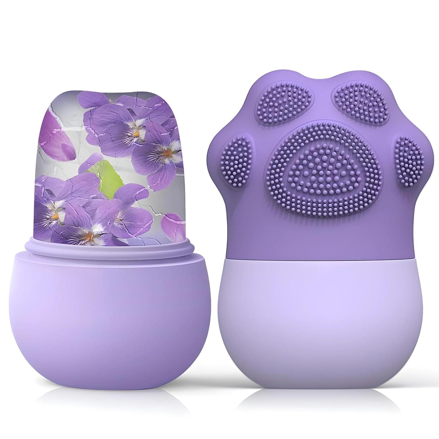 LISHER Ice Roller for Face Massage & Eye, Anti-Leak Silicone Ice Face Roller Ice Mould With Cleansing Brush, Women Skin Care Ice Facial Roller for Eliminate Edema & Calm Skin, Shrink Pore (Multicolor)