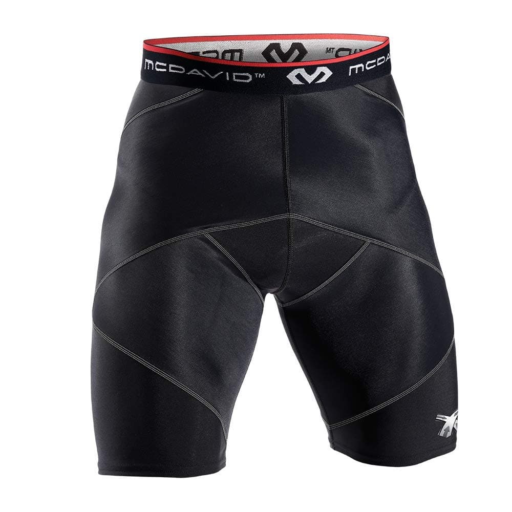 McDavid Cross Compression Short with Hip Spica For Men- Black (Medium)