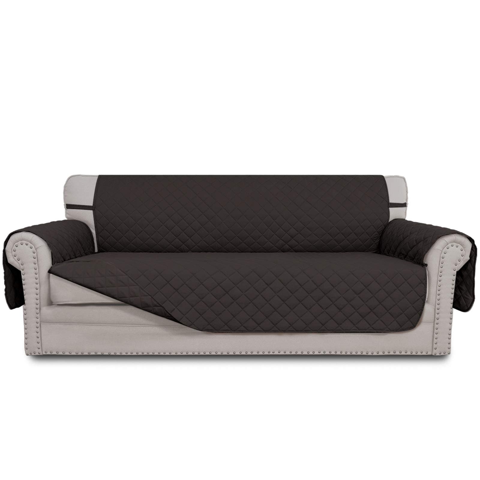 Easy-Going Sofa Slipcover Reversible Sofa Cover Water Resistant Couch Cover with Foam Sticks Elastic Straps Furniture Protector for Pets Kids Children Dog Cat (Sofa, Chocolate/Chocolate)