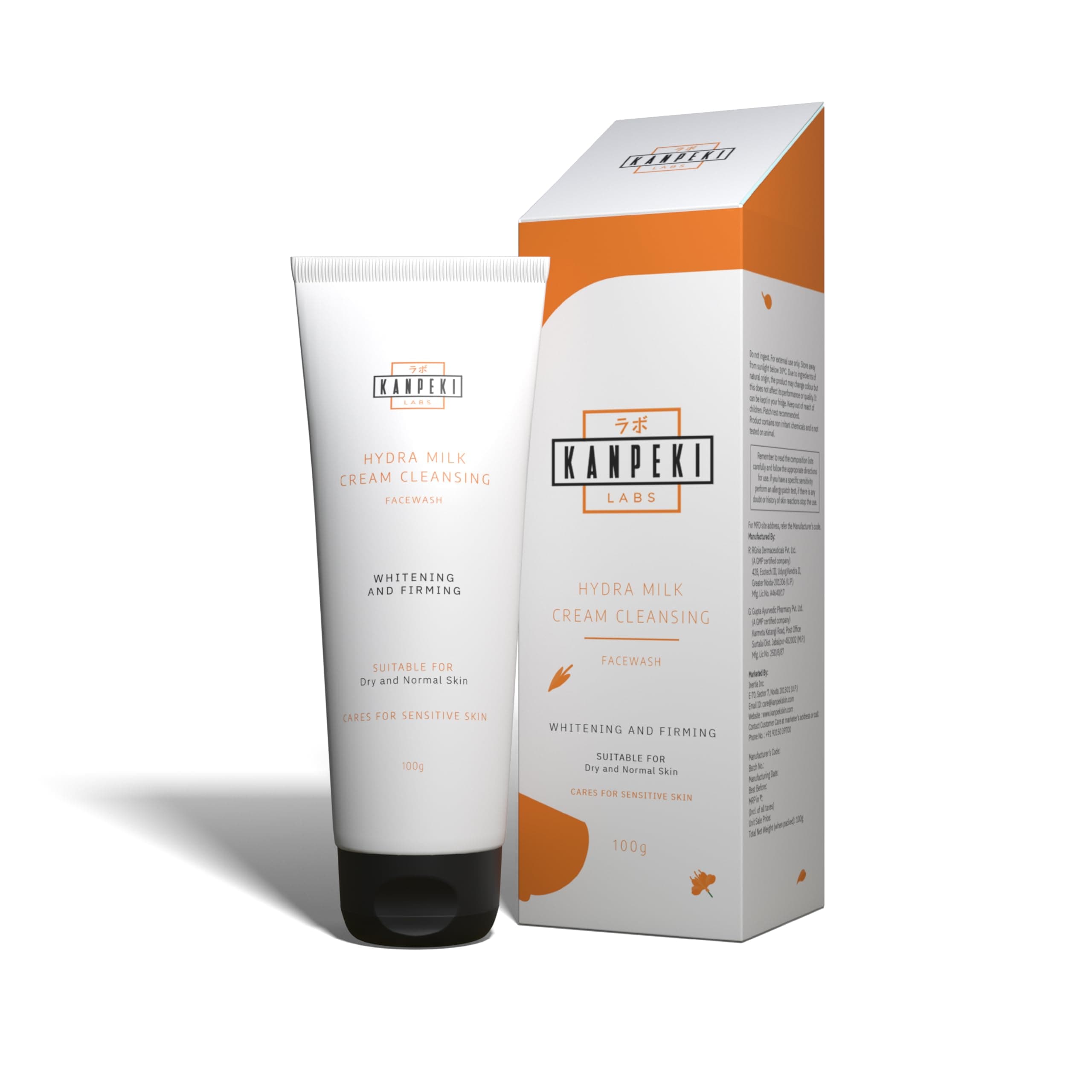 Kanpeki Labs Hydra Milk Cream Cleansing Face Wash | With Cow’s Milk, Avocado & Safflower Oil | Deep Cleansing, Nourishing & Hydrating | For Dry & Normal Skin | 100ml
