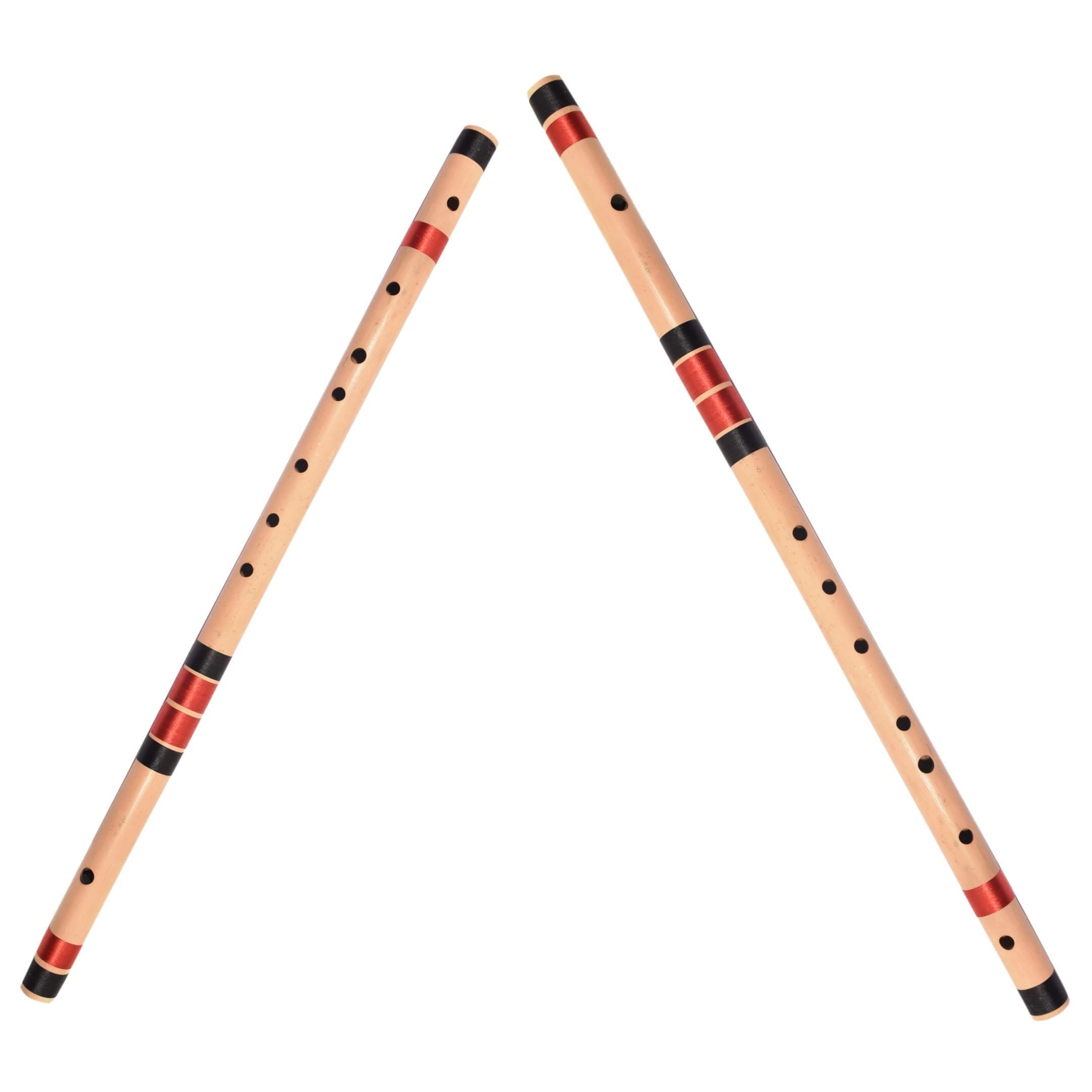 Shiv'z Muzic Premium Bamboo Bansuri Duo Set – 2 Professional 7-Hole Bansuris (G-Base & C-Medium), Includes Carry Bag & Written Manual – Ideal for Beginners & Professionals