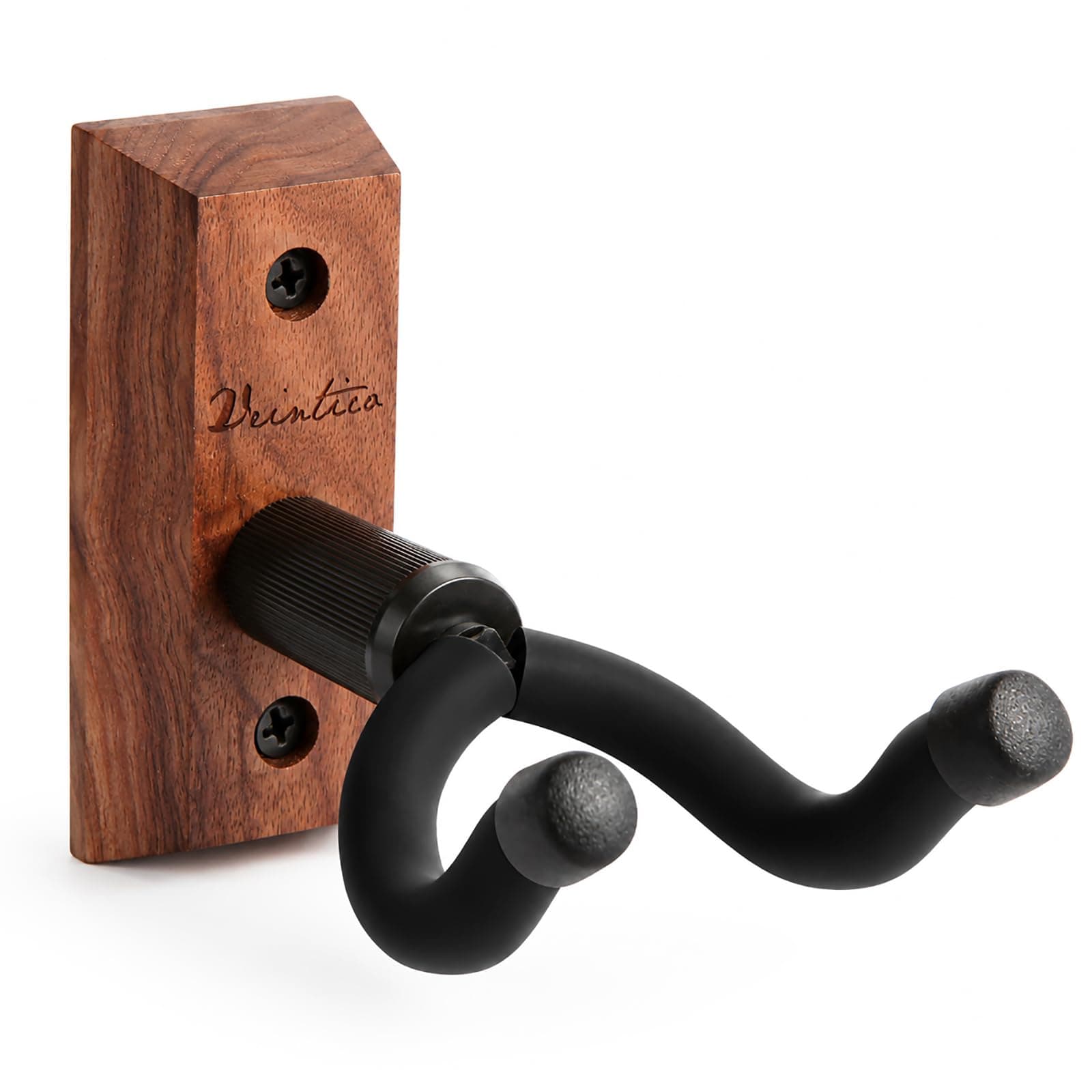 Guitar Wall Mount, Guitar Hangers hooks Bracket Holders for Acoustic and Electric Guitars Bass Banjo Mandolin, Black Walnut Wood base by VEINTICO.