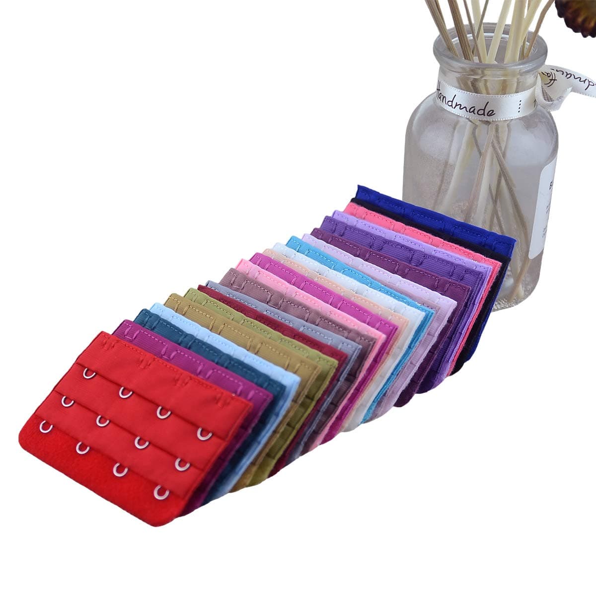 Wowlife Women Bra Extender Strap 4 Hooks 3 Rows Assorted Colors Pack of 15