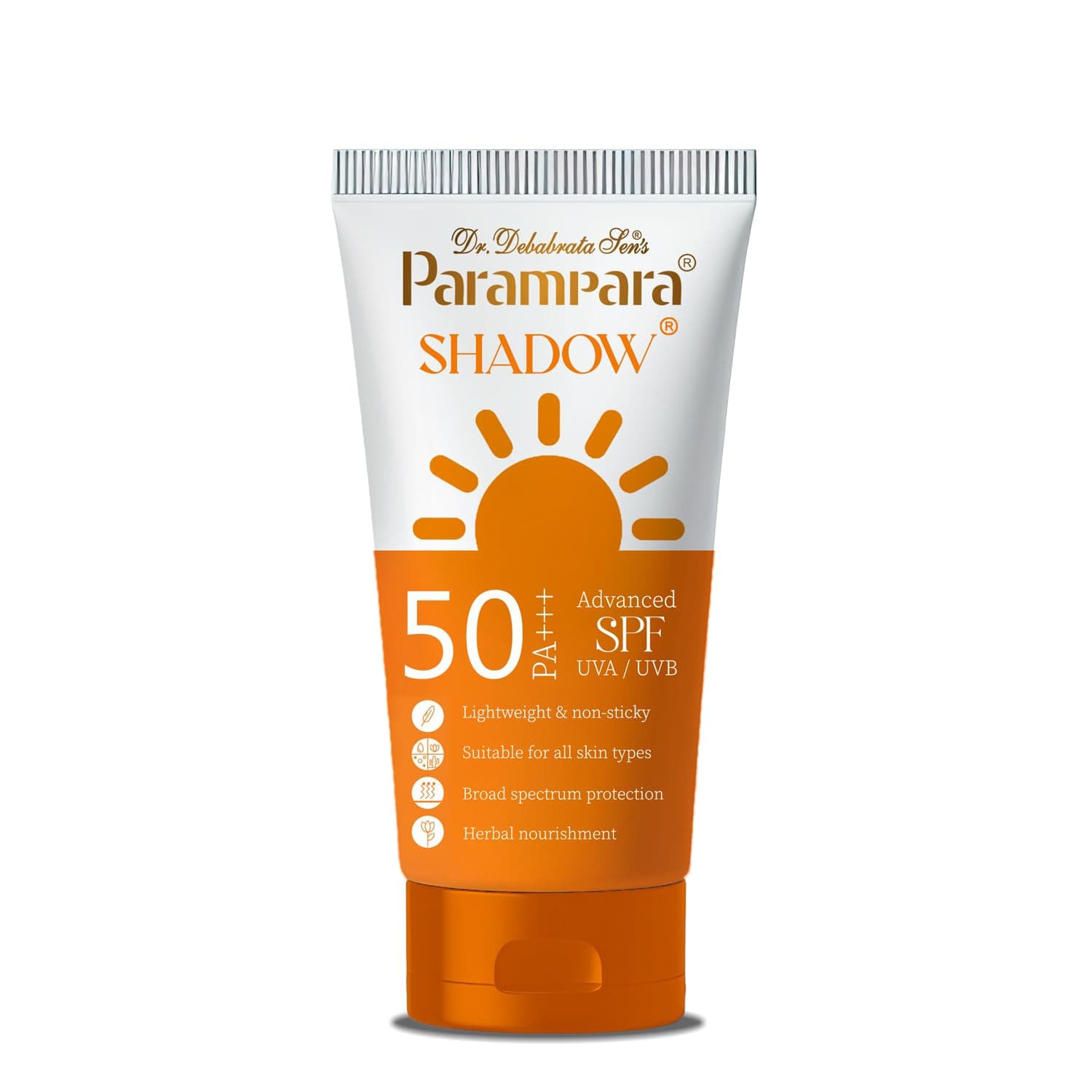 Parampara Ayurved Sunscreen Cream SPF 50 PA +++ UVA UVB Broad Spectrum Protection | Shadow Advanced | Moisturizing & Sun Tan Prevention | Lightweight Non-Greasy | All Skin Types | 60ml