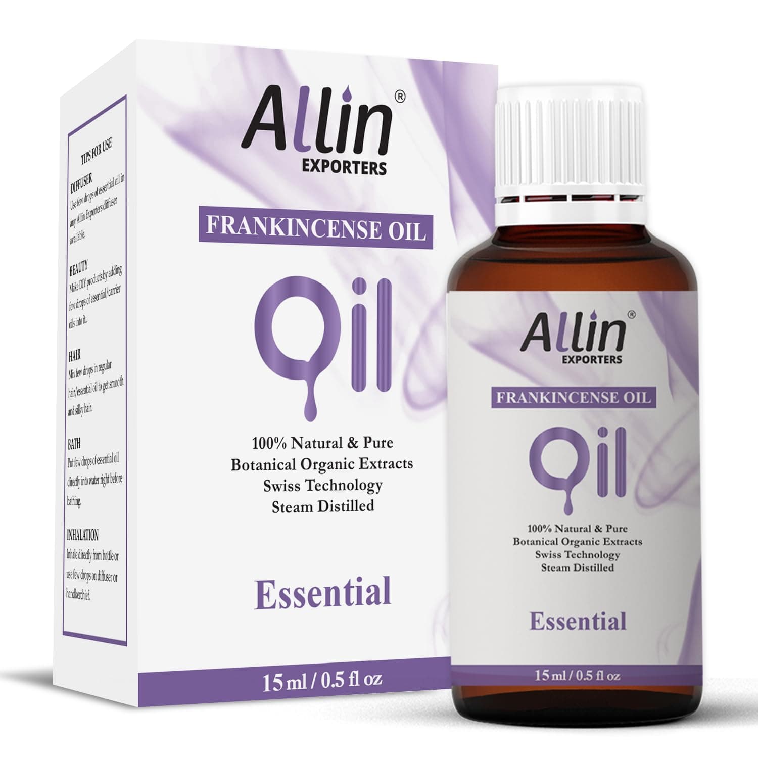 Allin Exporters Frankincense Essential Oil 15 ml | Aroma Oil for Home Fragrance & Aromatherapy | Grounding Soothing Aroma | Used in Ultrasonic, Ceramic & Reed Diffusers, Candles, Air Fresheners, Soaps