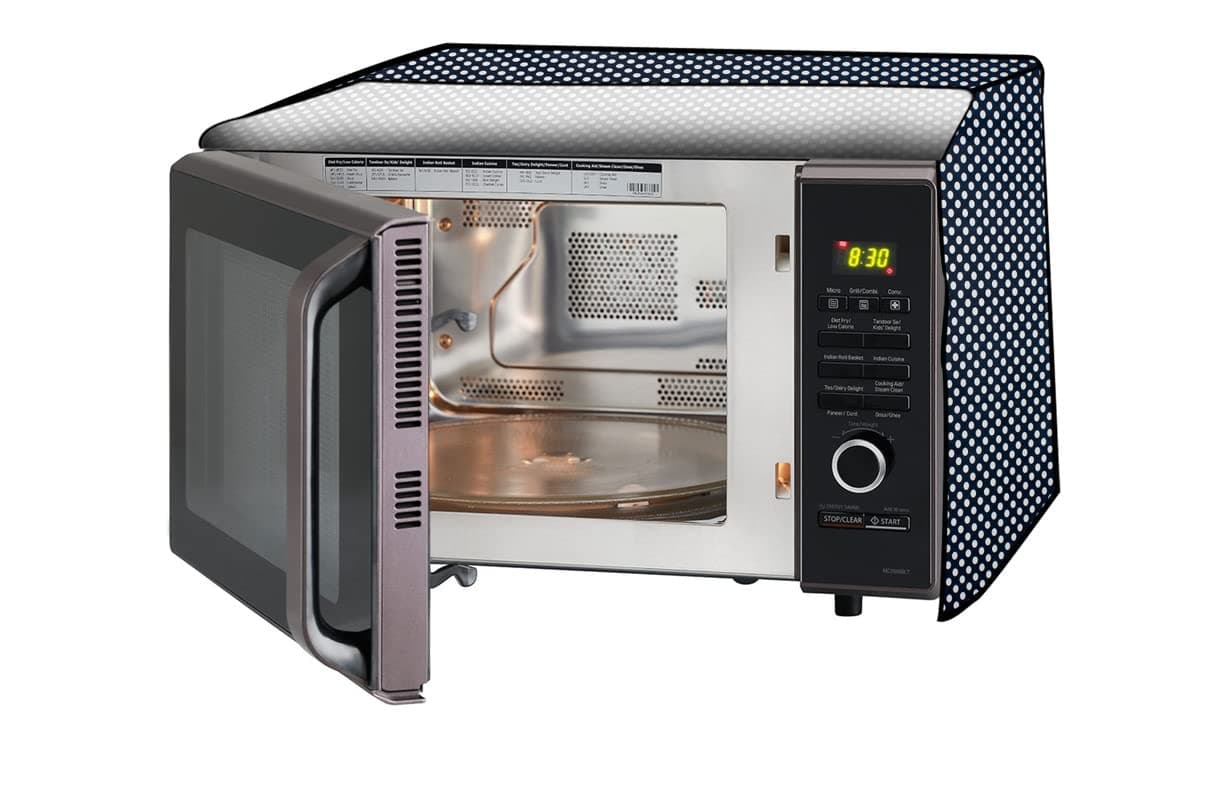 The Furnishing Tree Microwave Oven Cover Wipeable PVC suitable for all major brands for size LxWxH 17x20x14 in inches