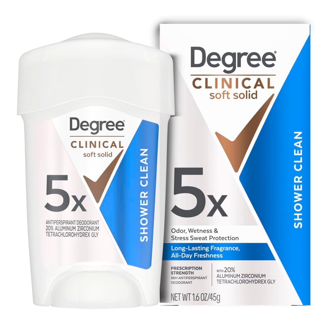 Degree Women Clinical Antiperspirant Deodorant, Shower Clean 1.7 oz