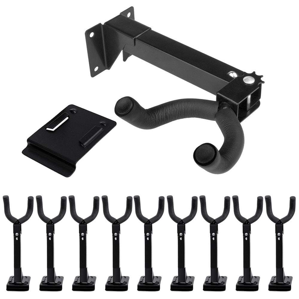 TimmyHouse Guitar Hanger Wall Mount Hook Stand 180° Adjustable w/Slat Wall Adapter 10pcs