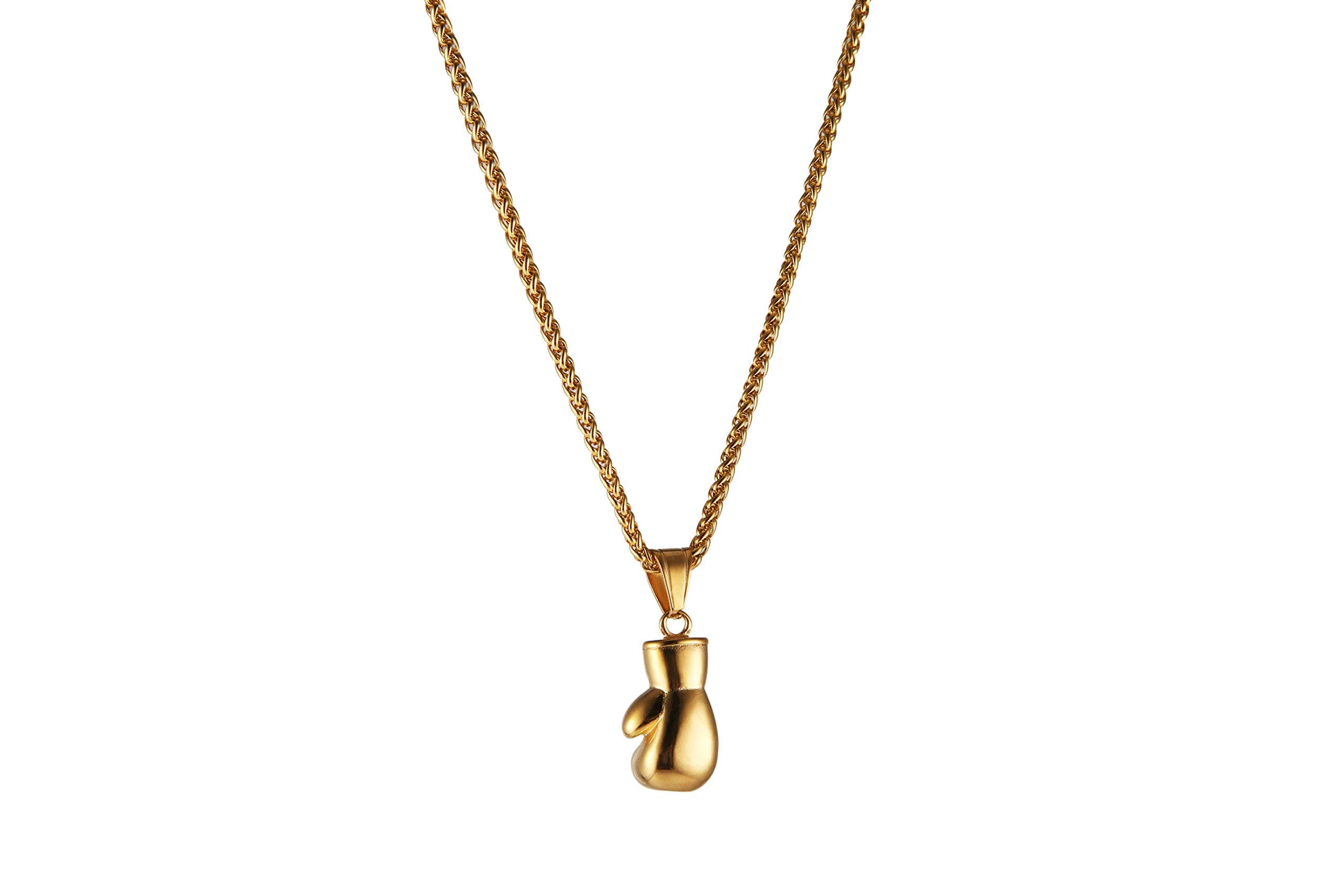 HZMAN Men Women Punk Stainless Steel Boxing Glove Chain Pendant Necklace