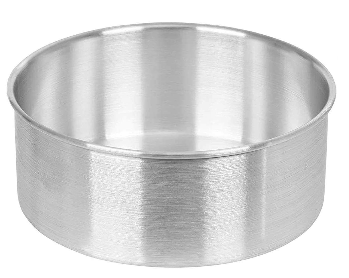 M4 CREATIONS Megz Bakeware Aluminium Baking Round Cake Pan/Mould for Microwave Oven - 6" Inch iameter x 4" Inch Height