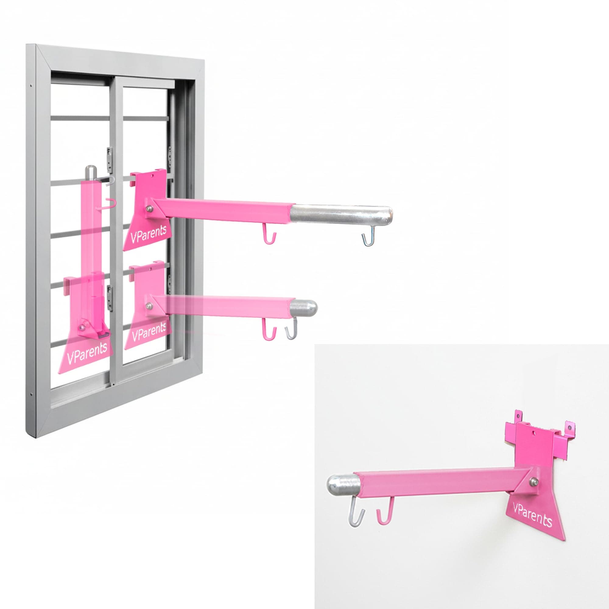 VParents Window Baby Cradle cot Metal Hanger Adjustable and Foldable with wall mounting/Hanging (net and Bolts are not Included)