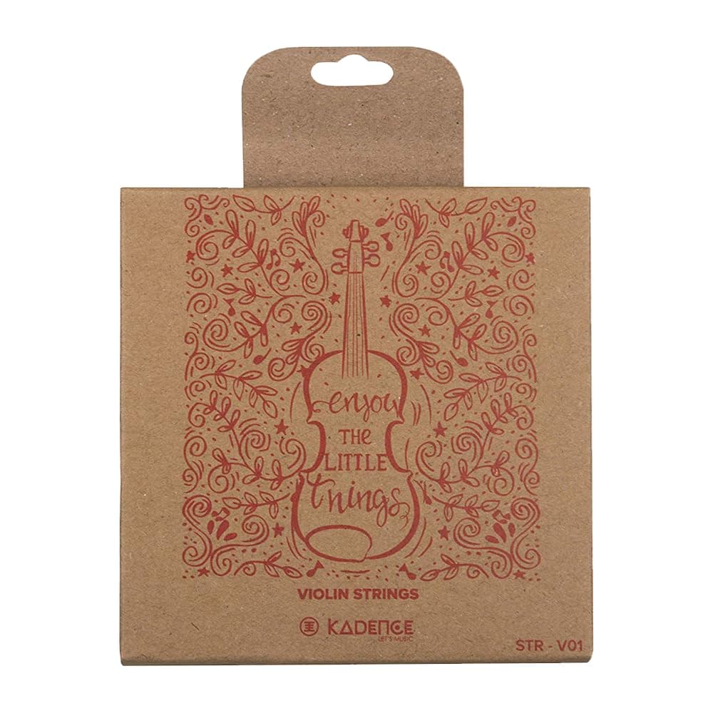 Kadence STR-V01 Jamming Series Violin Strings Set | Steel Core Violin Strings for 4/4 Full Size Violin | Bright Balanced Tone with Smooth Response | Complete Replacement String Set | Silver