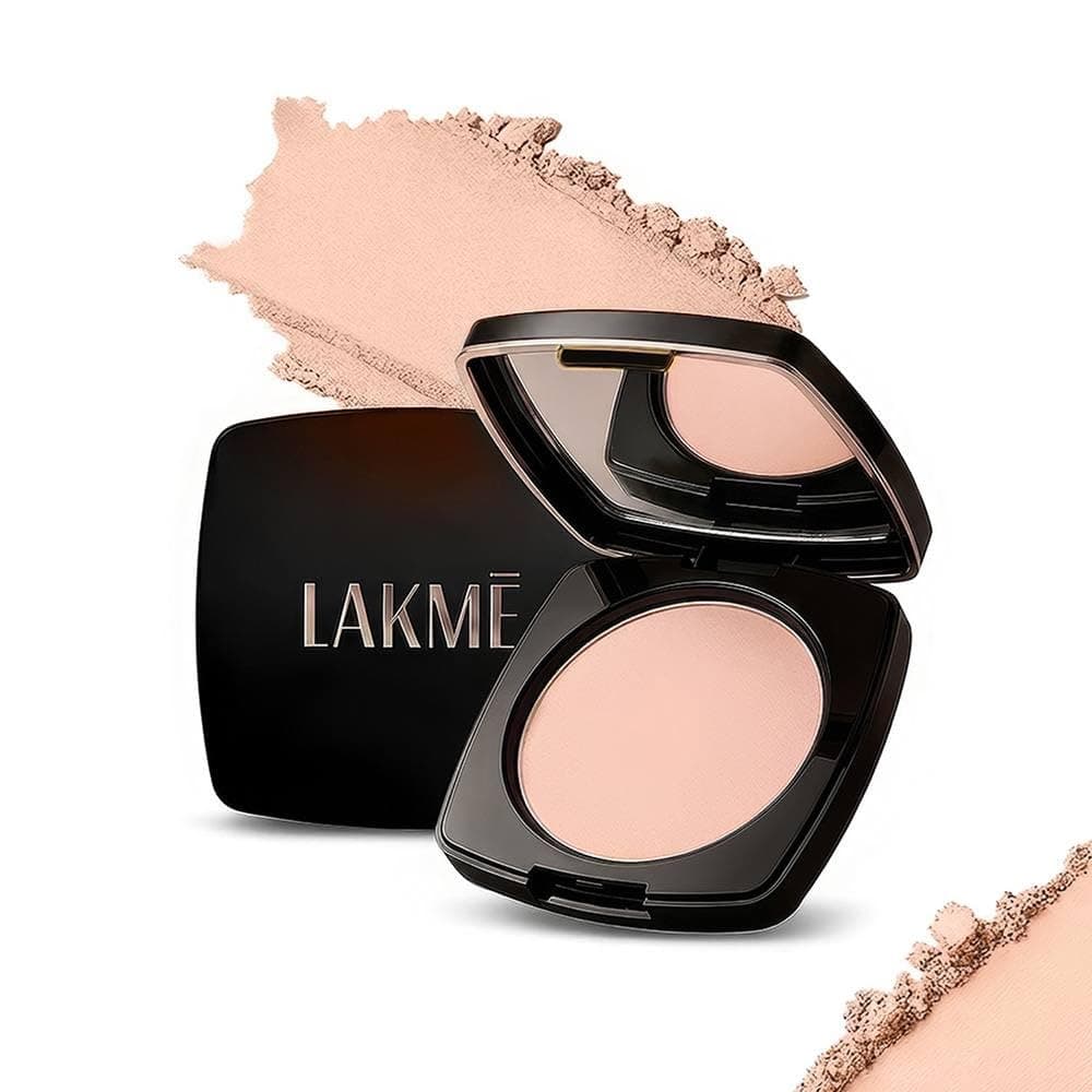 Lakme Forever Matte Compact, Smooth Finish, Lightweight Compact Powder That Lasts for 12 HrsFor A Natural Even Toned Look, Pearl, 9g