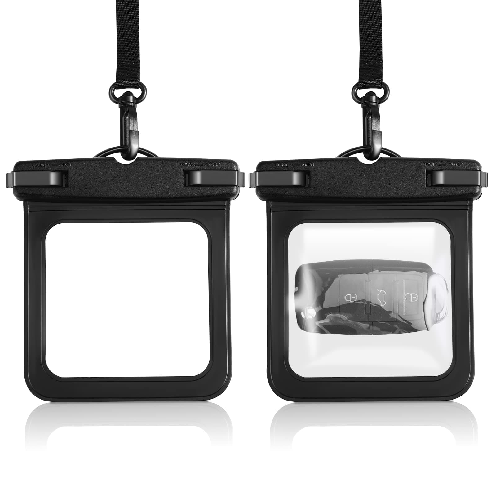 2 Pack Waterproof Car Key Fob Case, Small Waterproof Pouch Floating Keys Holder Pouch for Keys ID Credit Card Cash, Fob Holder for Swimming Submersible Kayaking Boating Snorkeling