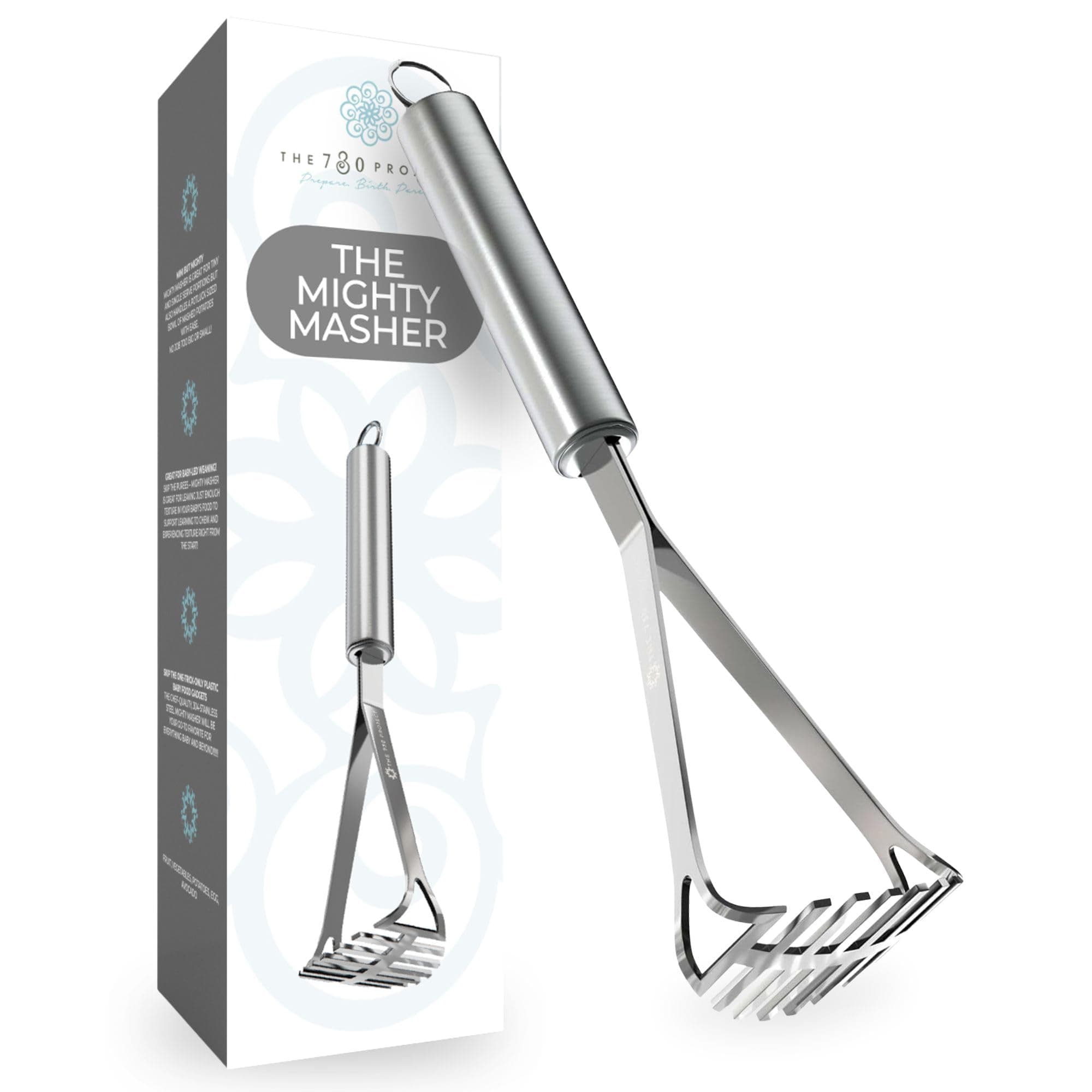 The 730 Project Mighty Masher, Baby Food Masher, Stainless Steel Smasher