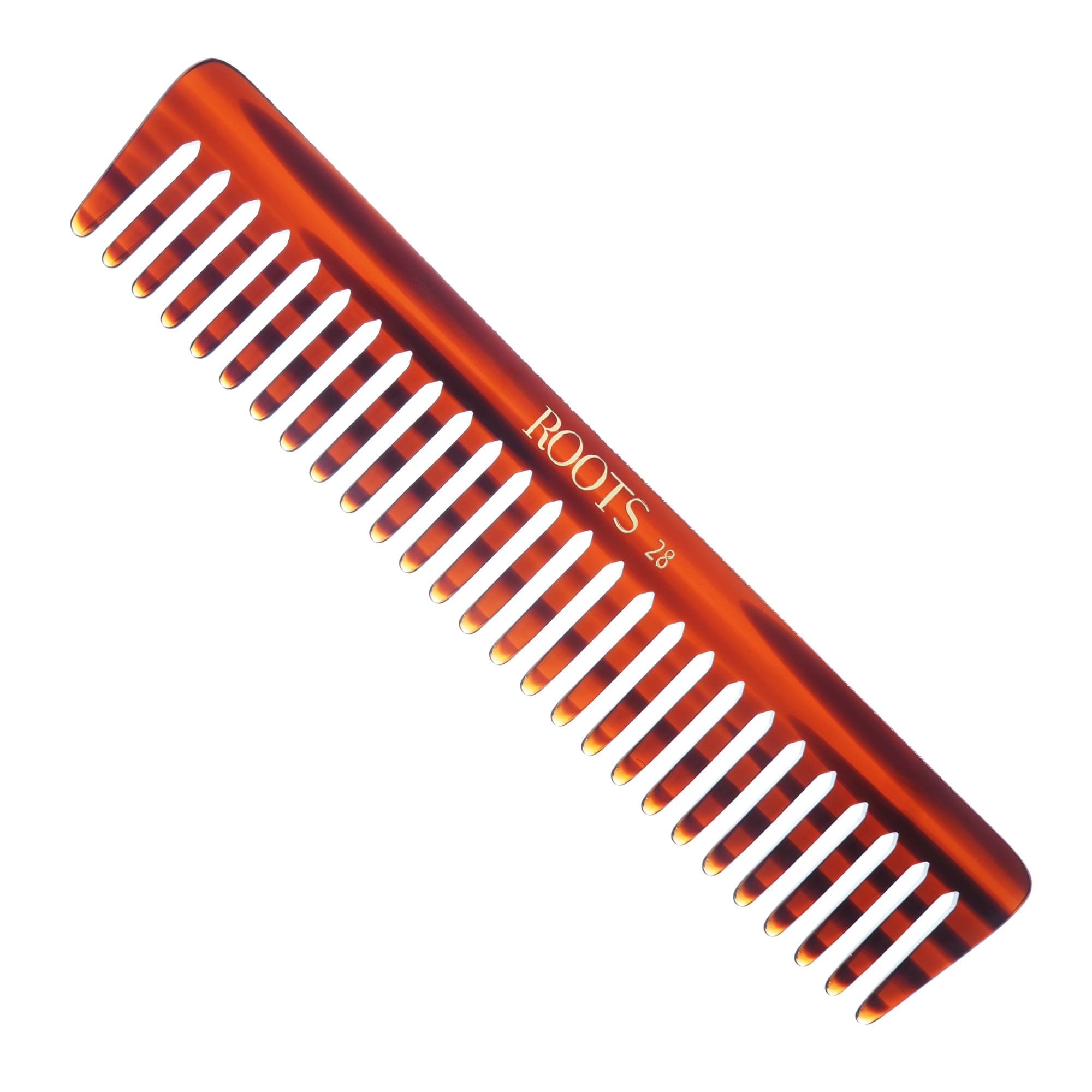 ROOTS Comb | Wide Teeth | Smooth & Round Teeth prevent Hair & Scalp damage | For Women with Straight, Long, Silky, Wavy Hair | Wet & Dry use | Reduces Frizz | Length - 7.4 Inch | Model No - 28