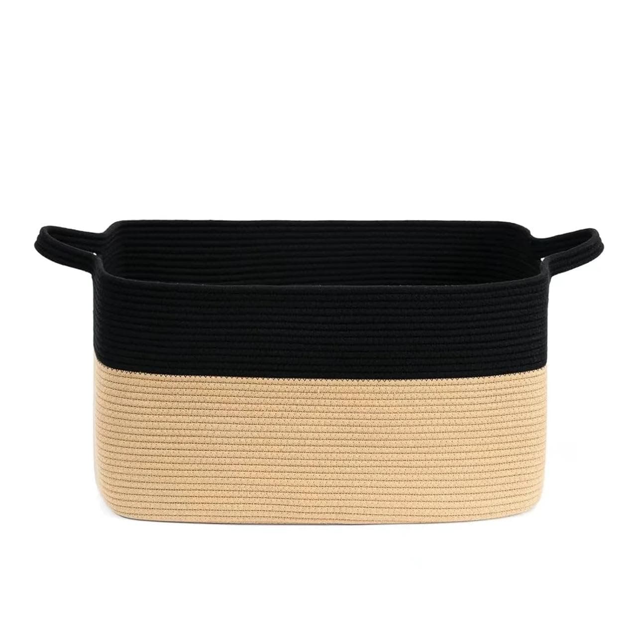 Nestigo Large Laundry Basket, Woven Cotton Rope Rectangular Storage Basket for Clothes, Toys & Blankets – Ideal for Bedroom & Living Room