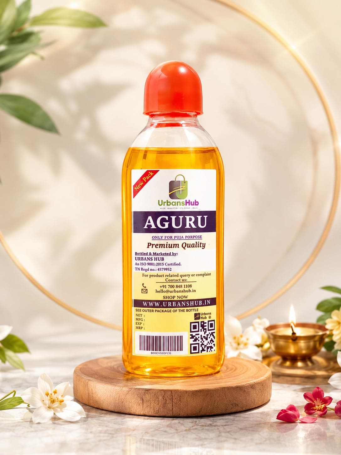 Urbans Hub Pure Aguru/Scent for Puja (25ml) - Pack of 6