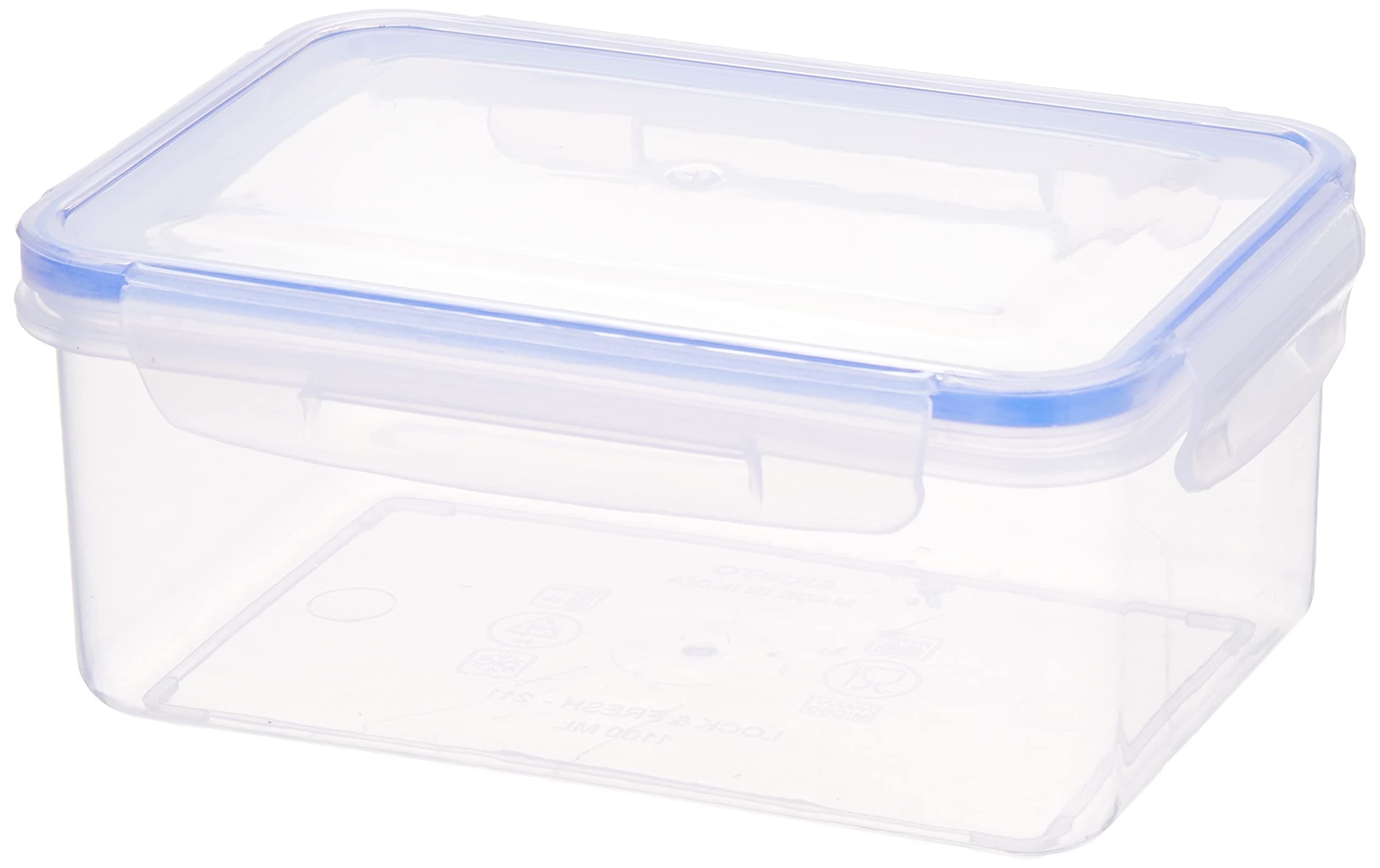 Aristo LOCK & FRESH 211 |Container for Kitchen Storage Set Plastic Storage Container | 1100 ML, 1-Piece Storing grains, pulses, snacks etc (19 x 13 x 8cm)