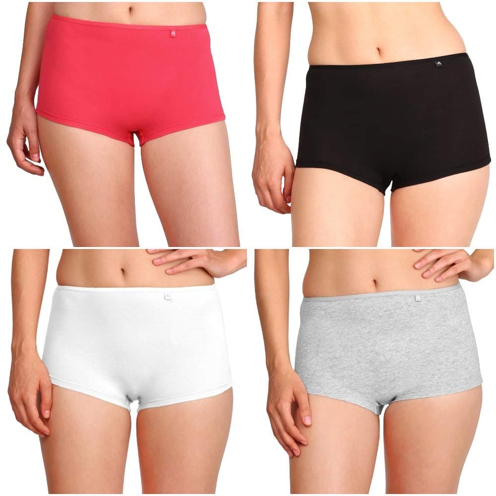 Jockey Women's Cotton Boyshorts (Pack of 4) (JOCKEY SS04 PACK OF 4_Multicolored_X-Large)