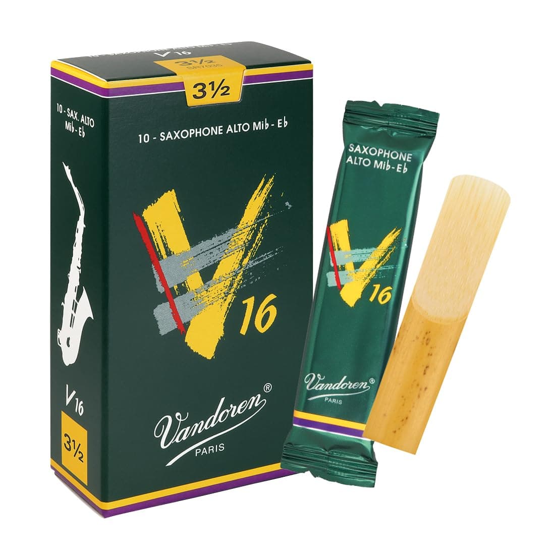 Vandoren SR7035 Alto Sax V16 Reeds Strength 3.5; Box of 10