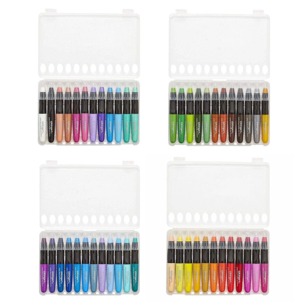 KINGART Gel Stick Crayons, Set of 48 Unique Colors, Assorted