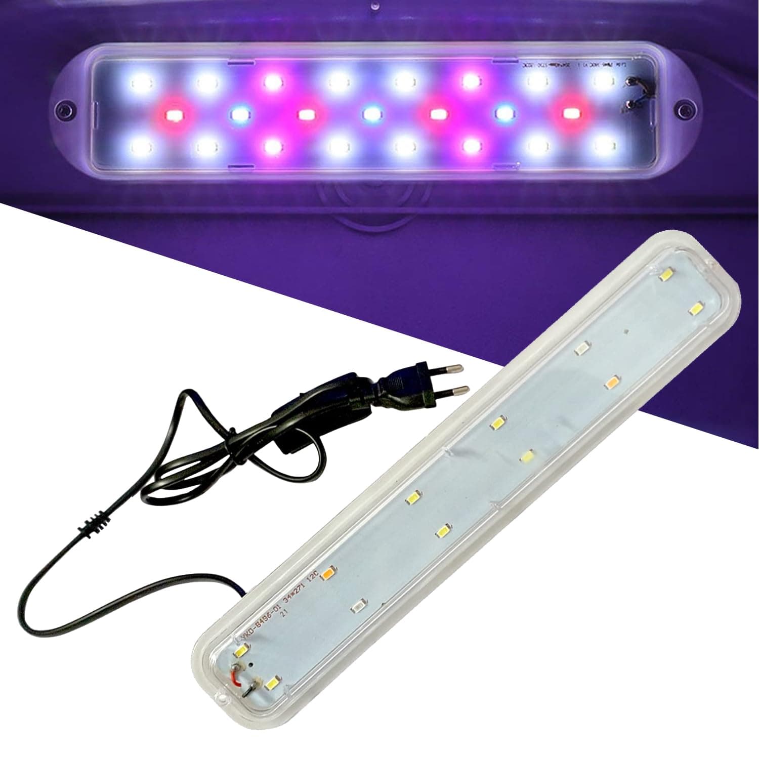 Jainsons Pet Products RS-580A LED Aquarium Light, Fish Tank Multicolor Led Light with On/Off Switch, Aquatic Plant Growth Lamp (Power: 4 Watts)