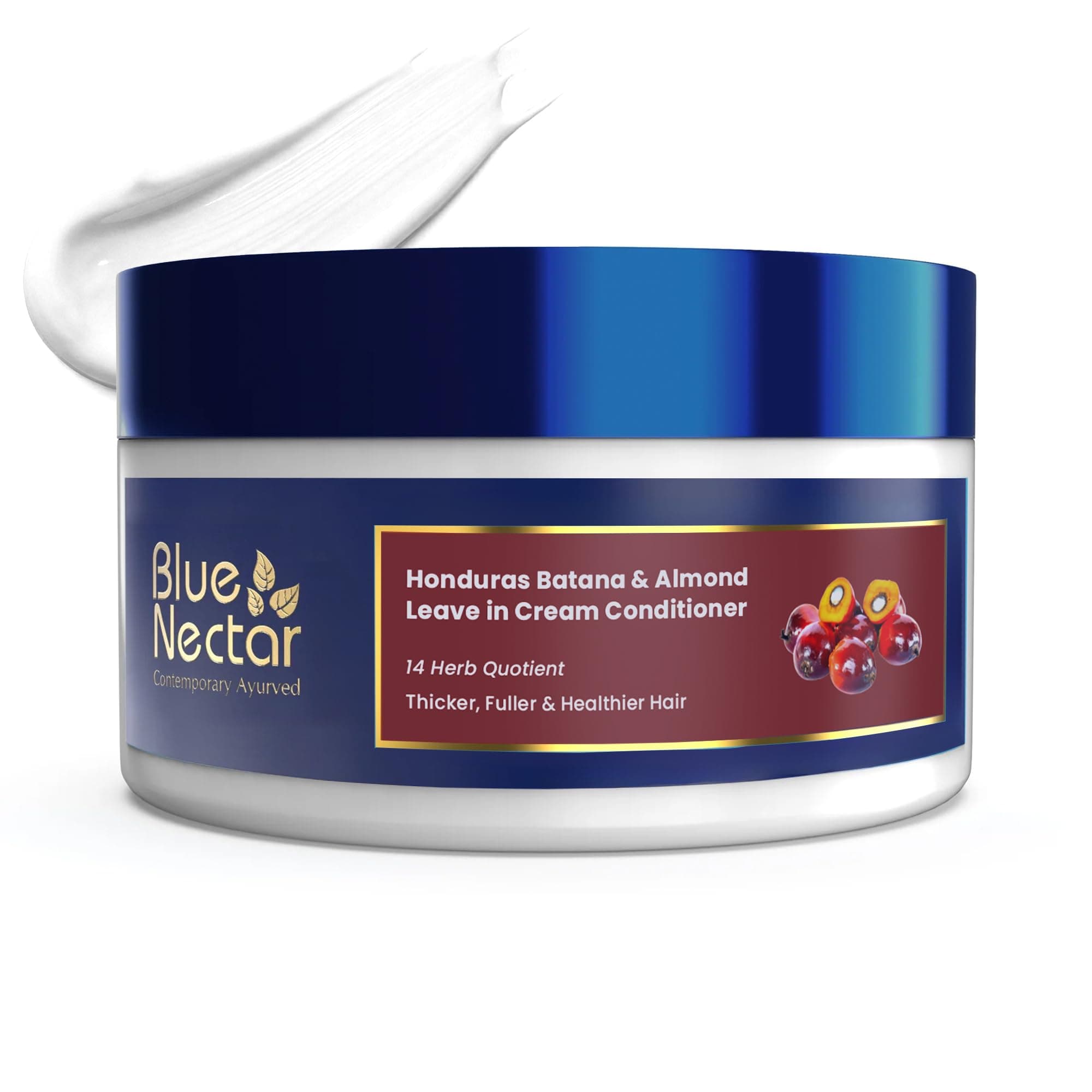 Blue Nectar Raw Batana Oil Paste for Hair Growth Organic | Made from Pure Honduras Batana, Almond & Raw Honey for Deep Conditioning & Scalp Nourishment (14 Herbs, 200g)