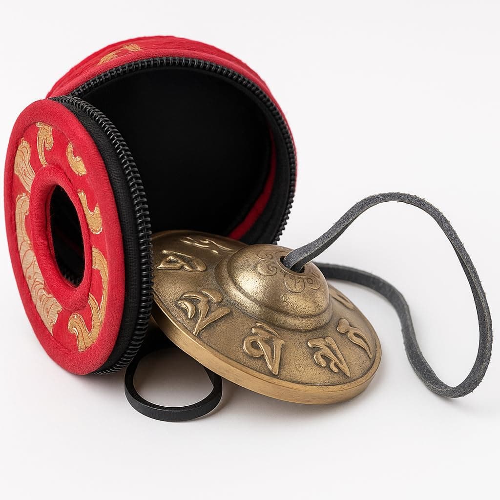 Tipitaka Tibetan Tingsha Cymbal Bells with case | Handcrafted in Nepal Sound Healing Meditation bells 6.5 cm for Sound Healing and Mindfulness. Sound Healing Instrument for Yoga and Meditation