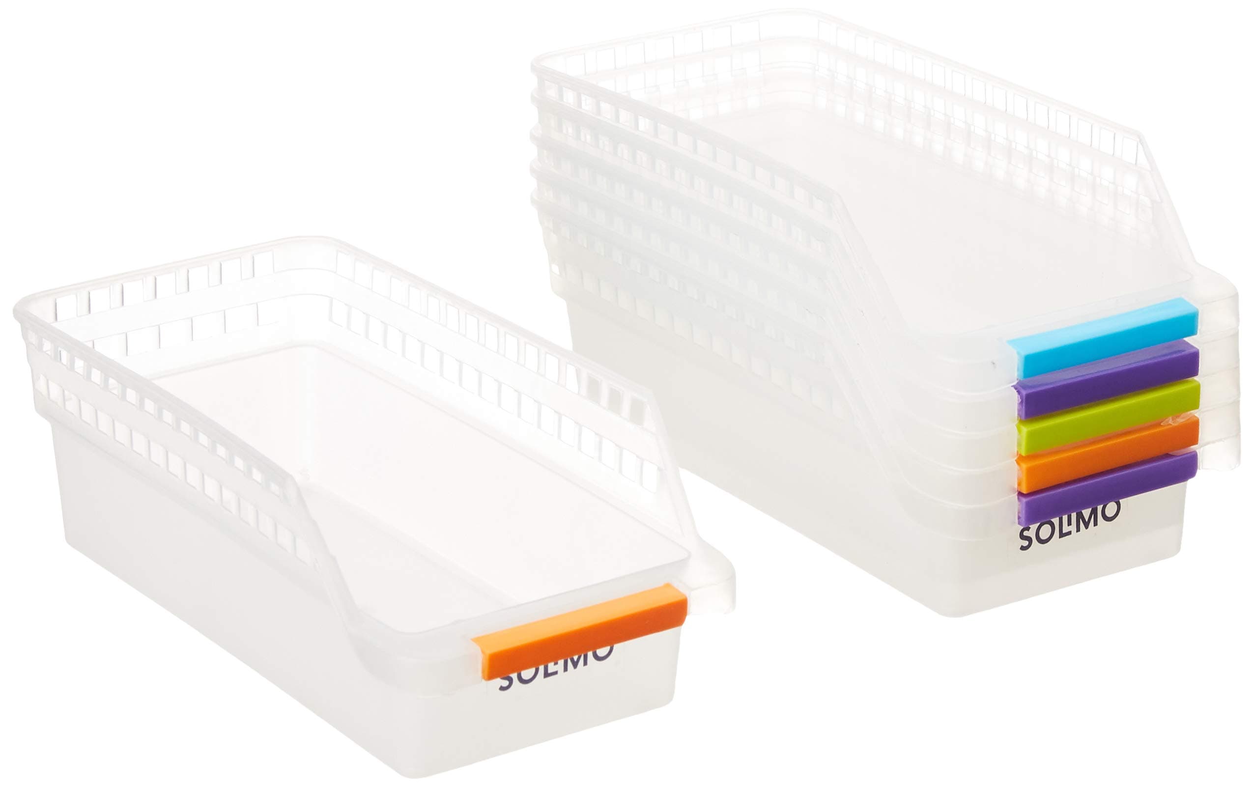 Amazon Brand - Solimo Plastic Fridge Storage Organizer Racks | Set of 6 | 29.5 x 13 x 8.4 Centimeters | Multicolor
