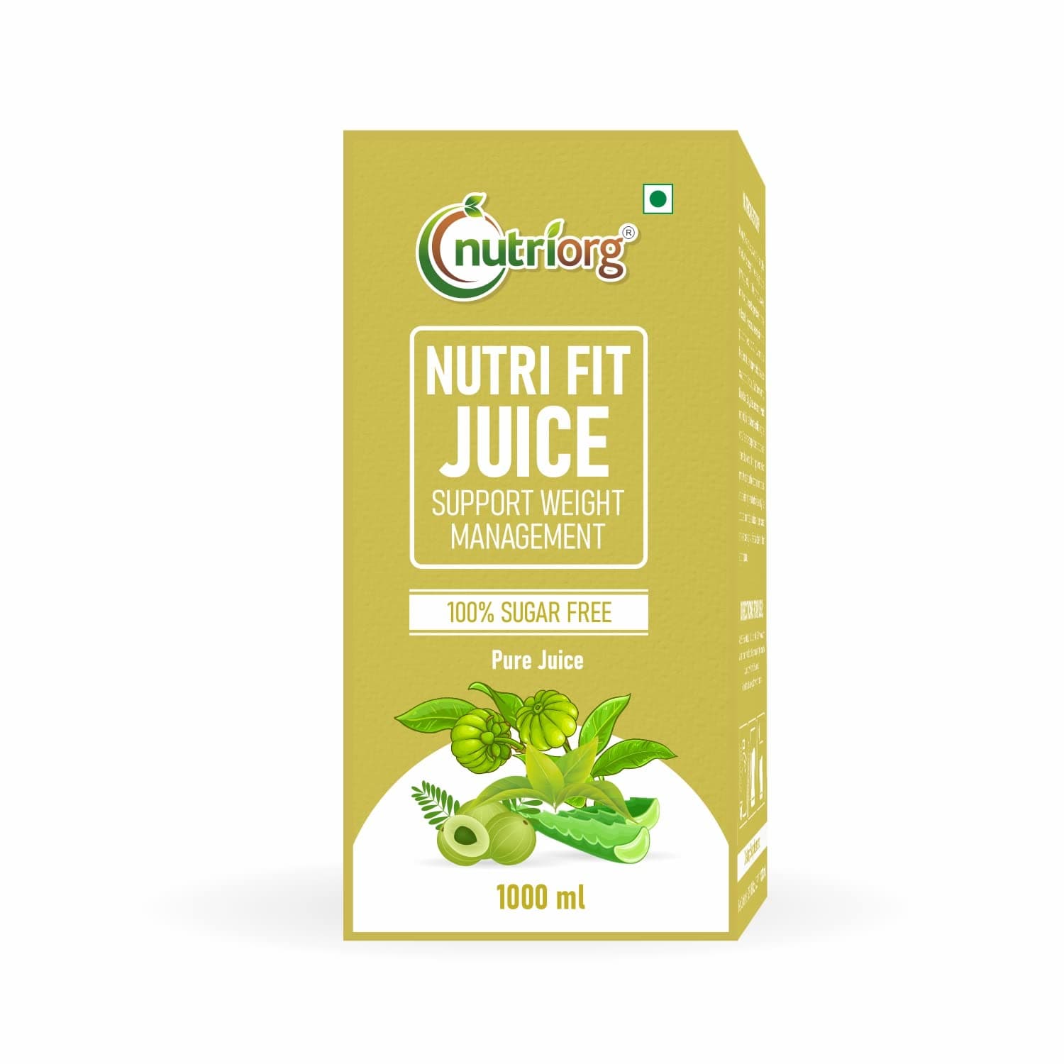 Nutriorg Nutri Fit Juice 1Ltr, Herbal Juice with Green Tea, Amla, Aloe Vera, Gurmar & Guggul,Supports Weight Loss, Fat Burning & Metabolism,100% Pure & Natural Detox & Appetite Control
