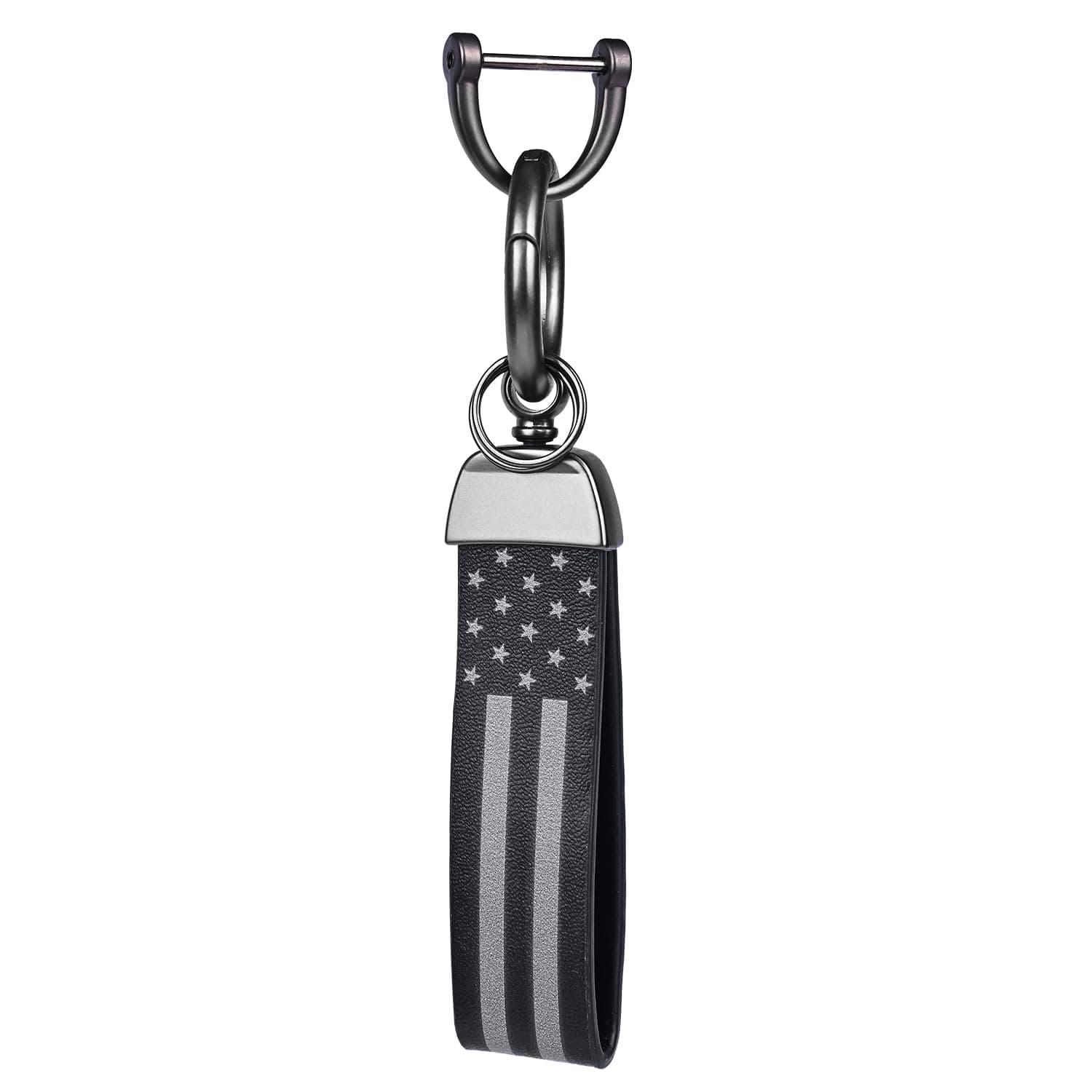 Allextreme Metal Twisted Design Belt Hook Locking Keychain Heavy Duty Keyring with 2 rings for Car Bike