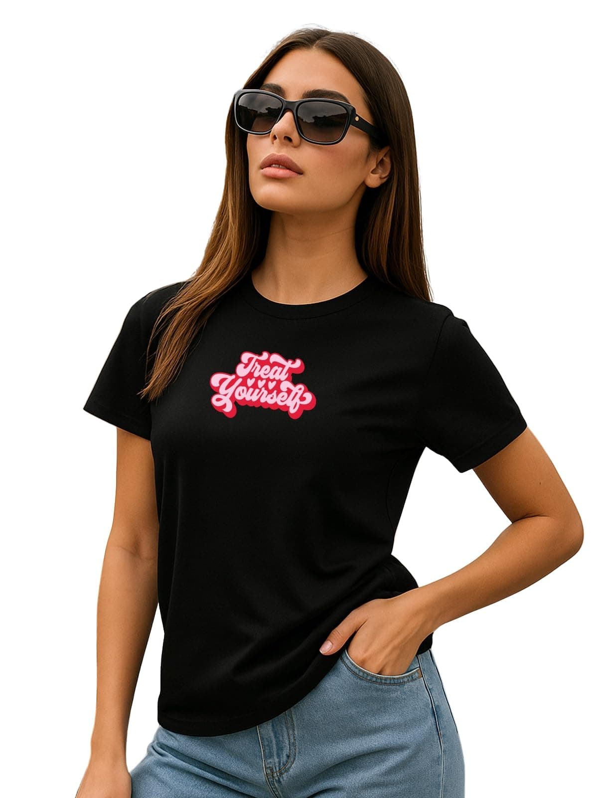 JUNEBERRY® Regular Fit Women’s Pure Cotton Printed T-Shirt – Lightweight, Comfortable & Trendy Casual Graphic Tee (Colors: Swanwhite, White, Rose Water & Black)