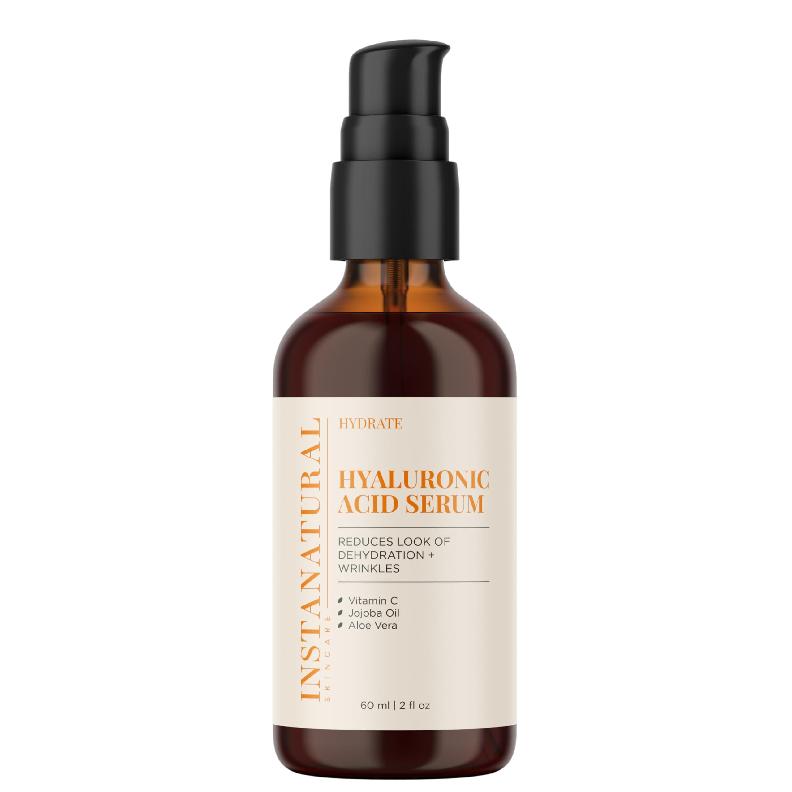 InstaNatural Hyaluronic Acid Serum - Anti Aging Serum for Face - Reduces Wrinkles, Fine Lines & More - For Youthful & Radiant Skin - With Vitamin C Serum and More - 2 OZ
