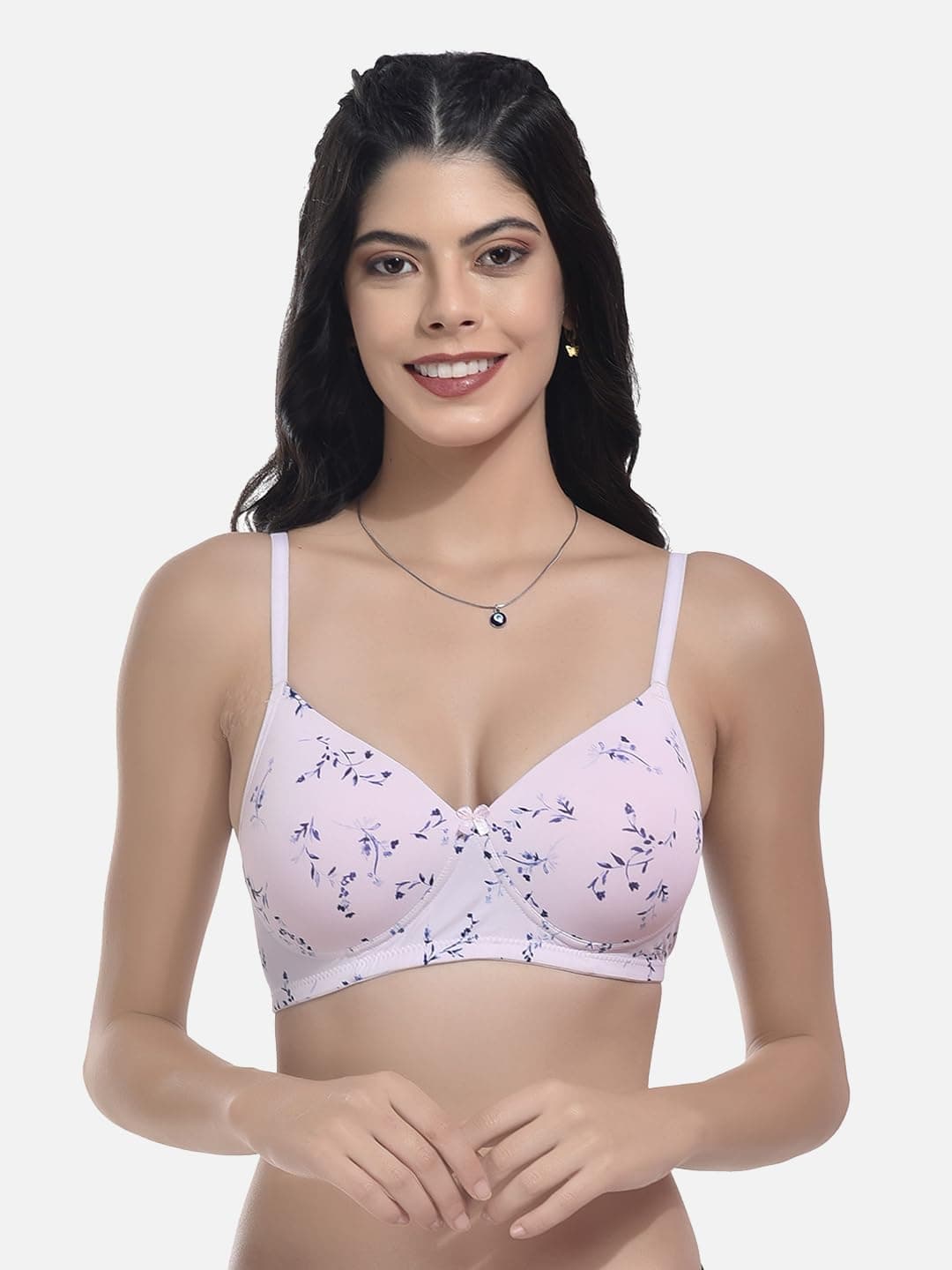 FIMS - Fashion is my style Women’s Lightly Padded Bra, Stretch Cotton Lycra, T-Shirt Non-Wired Full Coverage Everyday Wear, Combo Pack of 2, Cup- B