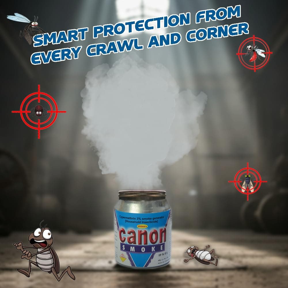 Canon Smoke Fumigation Bomb 125g – Insect Repellent Smoke for Mosquito, Cockroach, Bed Bug, Ant & Fly Killer | Room Fogger for Home, Office, Warehouse & Enclosed Spaces