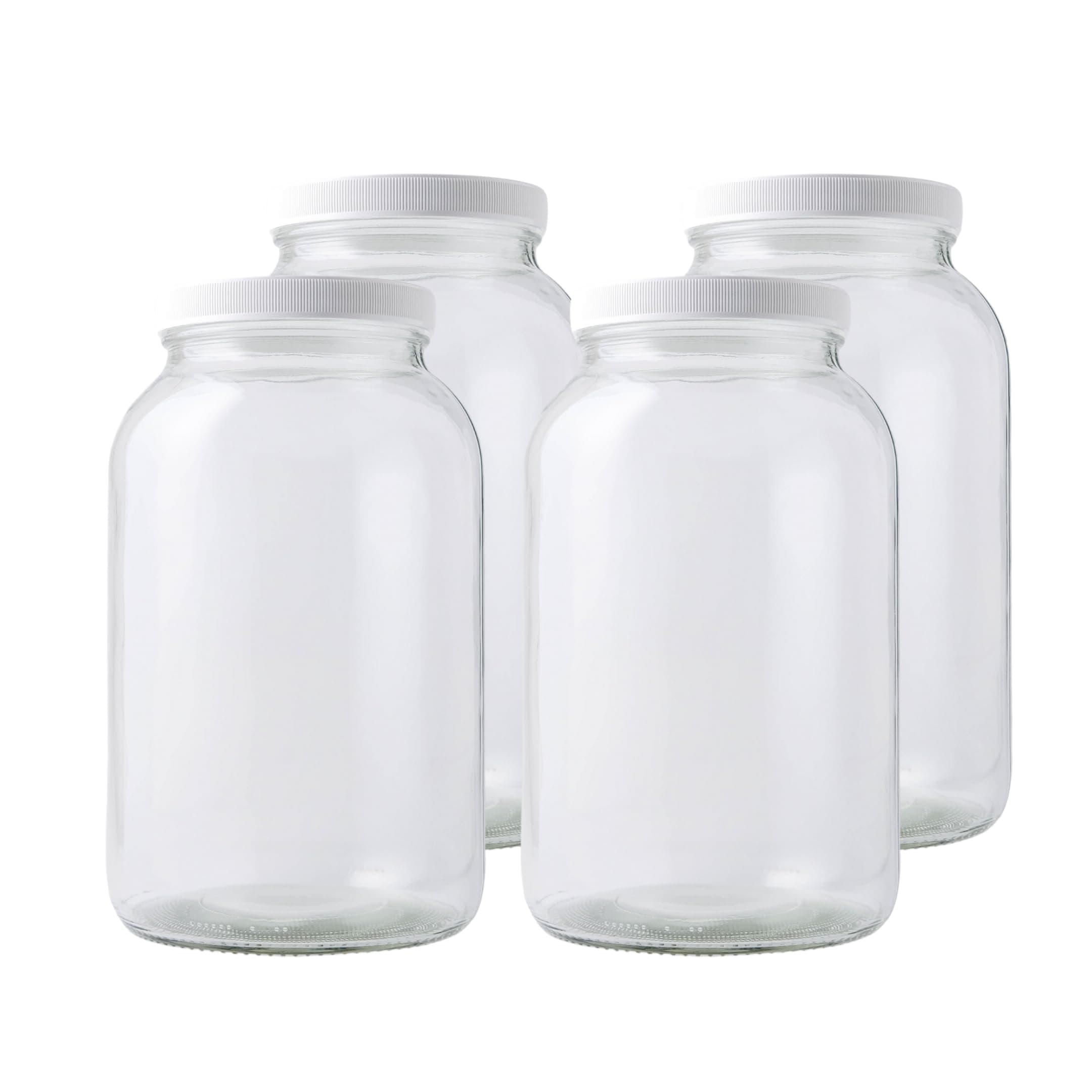 Home Brew Ohio One gallon Wide Mouth Glass Jar with Lid-Set of 4, Multicolor