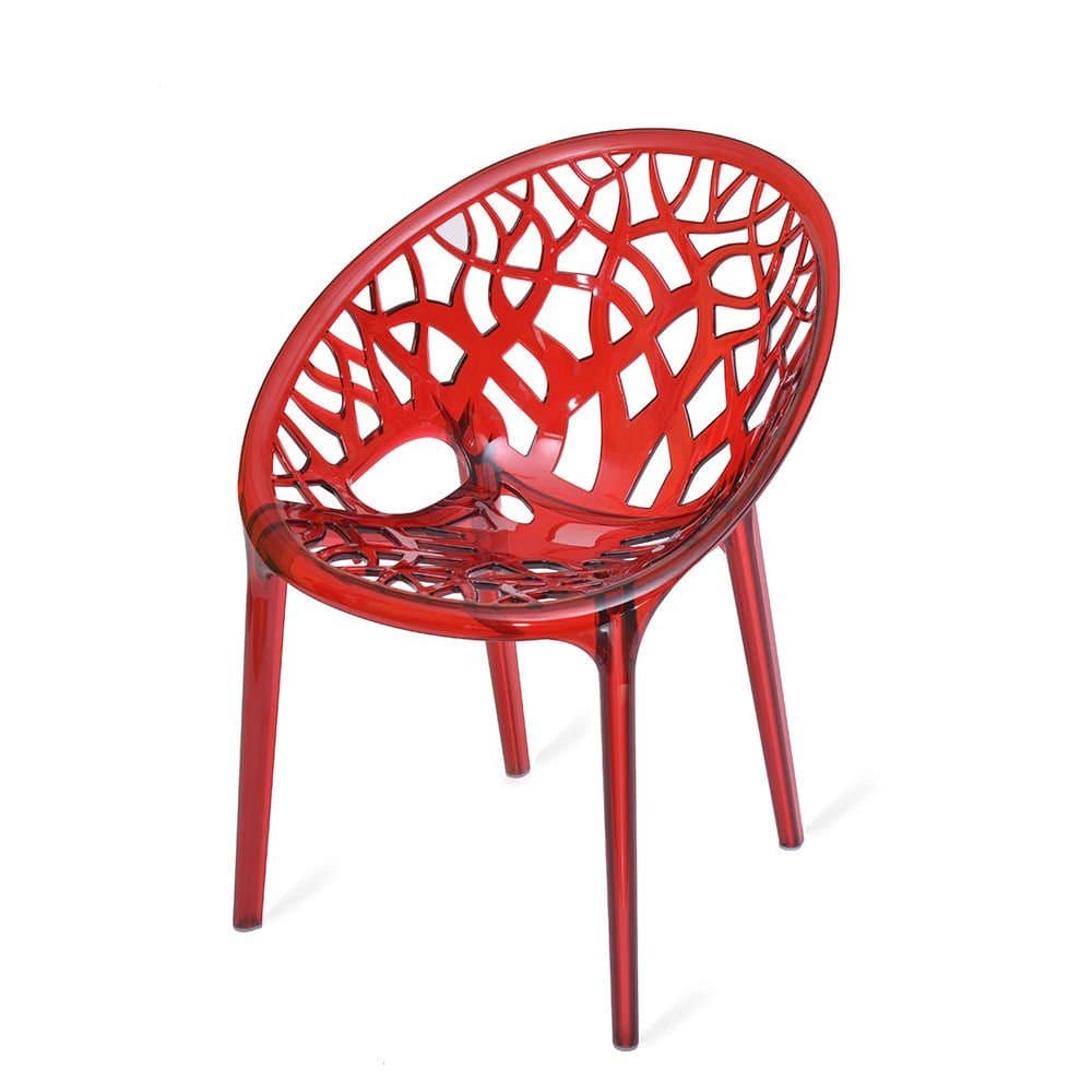 Nilkamal Premium Durable Crystal PC Chair Set of 2(RED Wine)